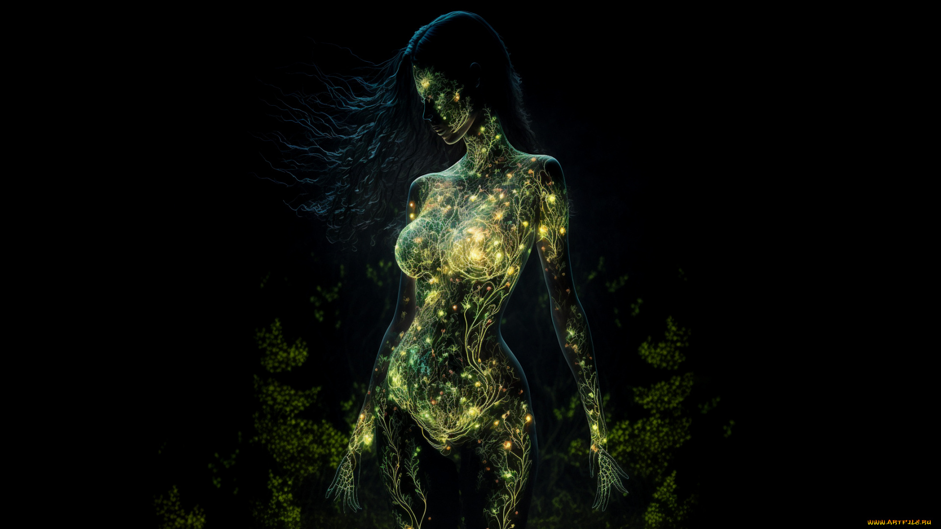 фэнтези, девушки, девушка, из, цветов