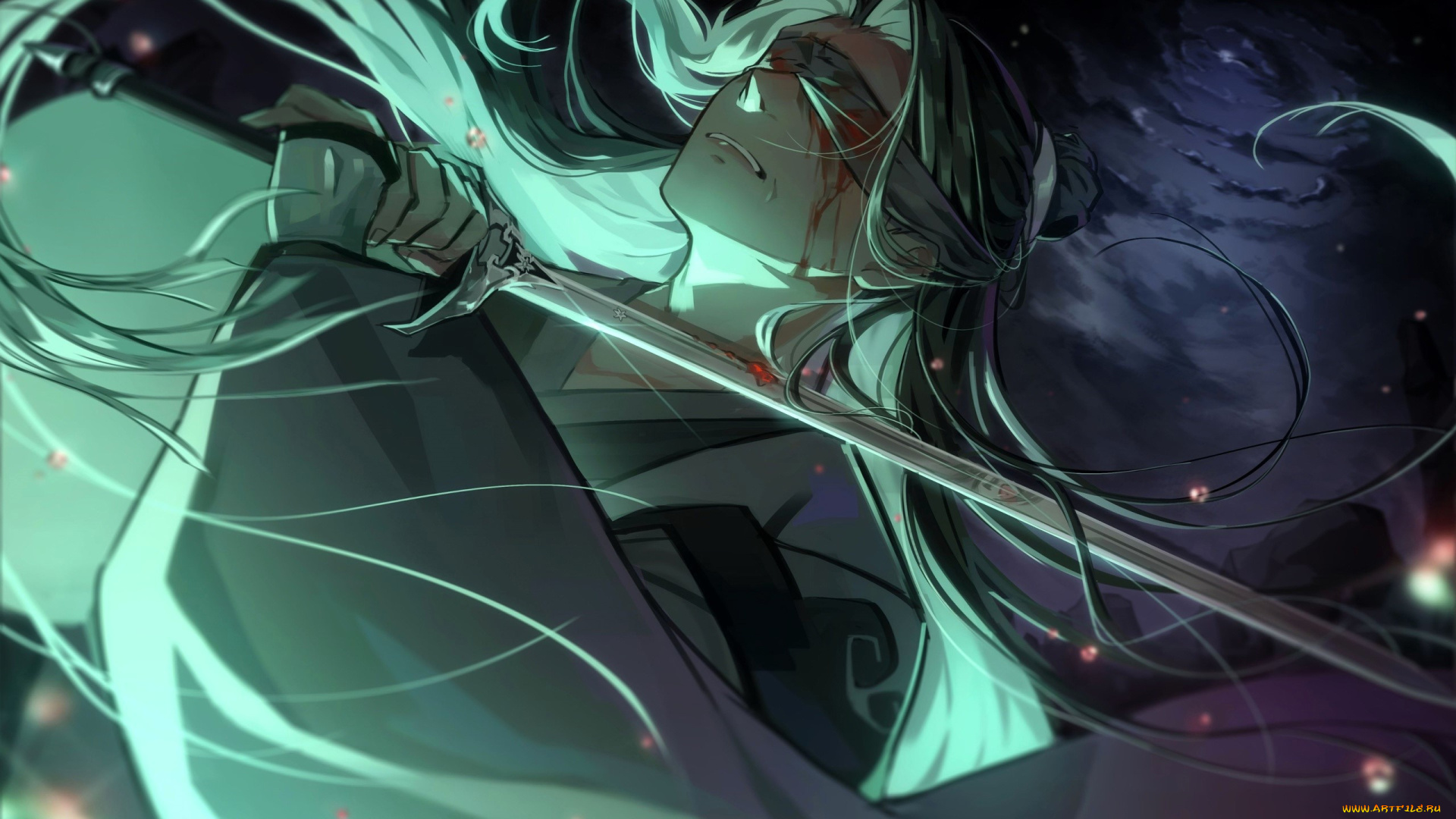 аниме, mo, dao, zu, shi, сяо, синчэнь, меч, повязка, кровь