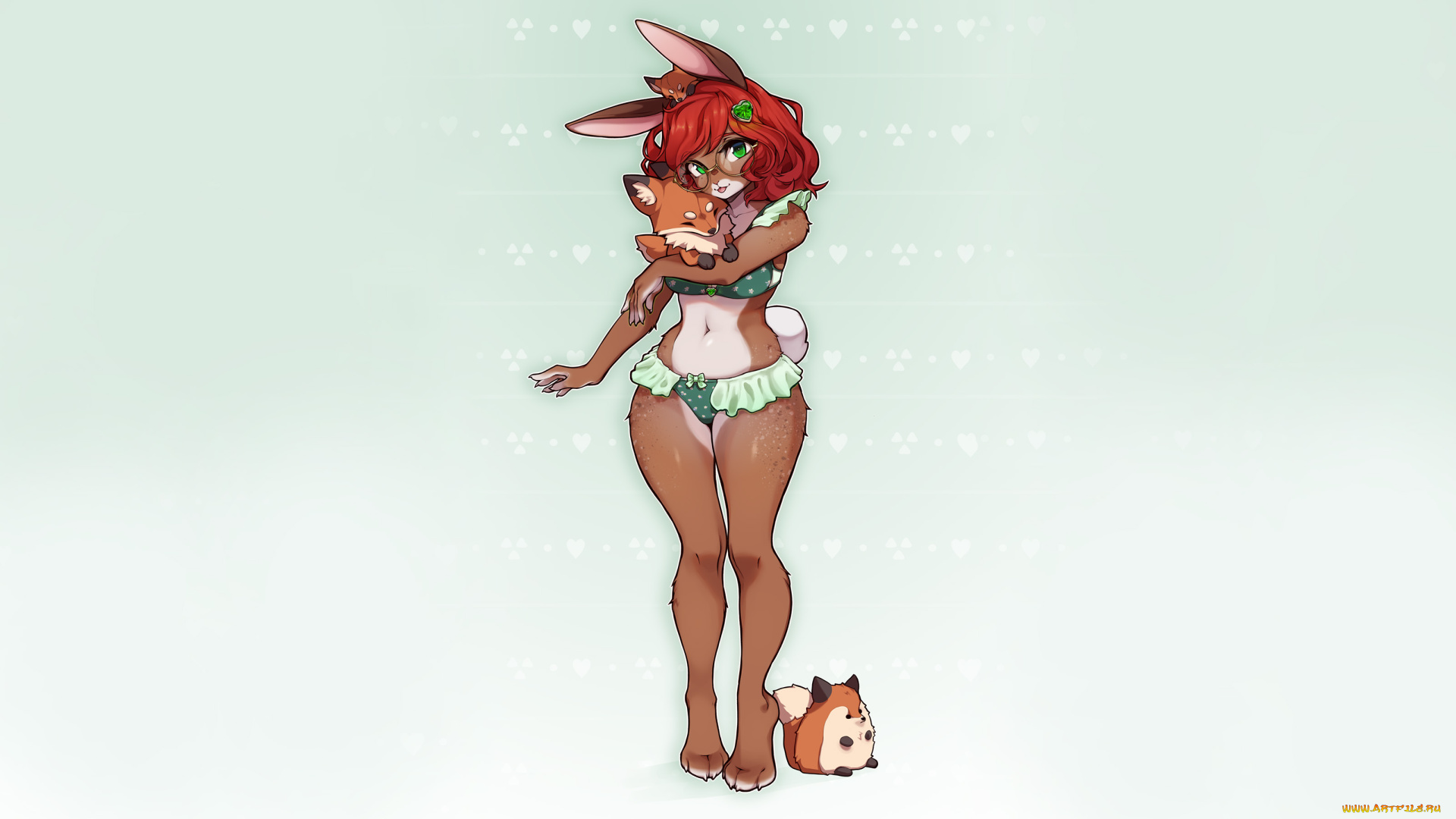 аниме, животные, , существа, красивая, девушка