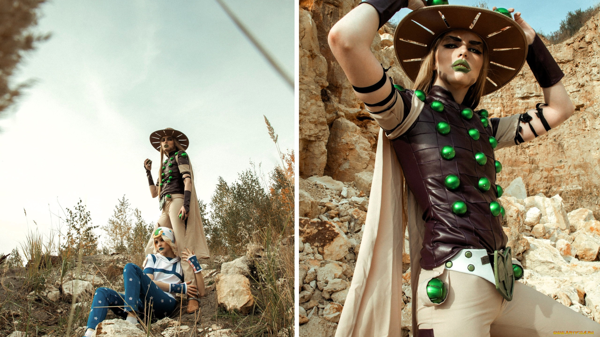 девушки, tenletters, образы, наряды, косплей, камни, скалы