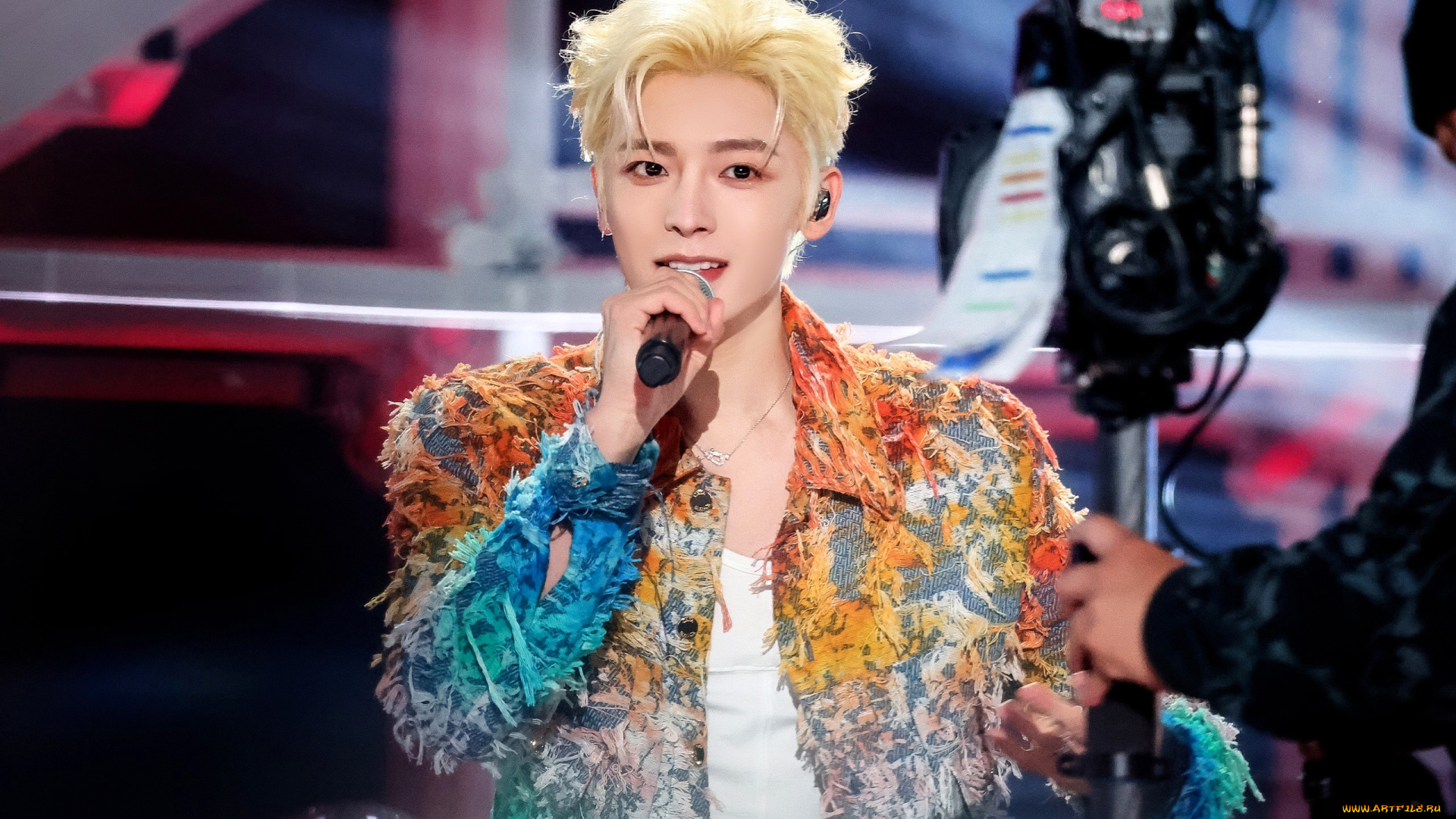 мужчины, hou, ming, hao, актер, микрофон, наряд, сцена