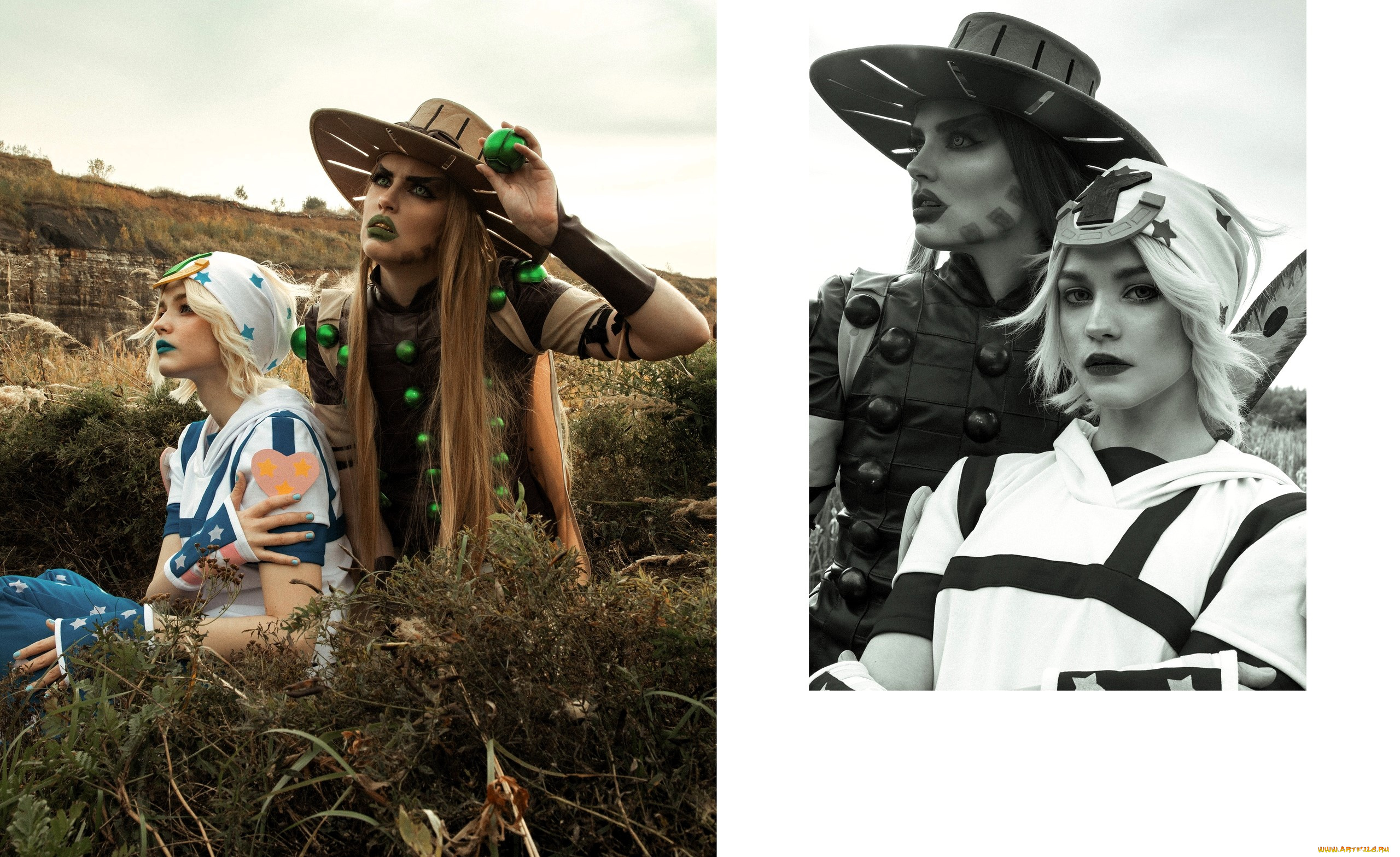 девушки, tenletters, образы, наряды, косплей, кусты, горы