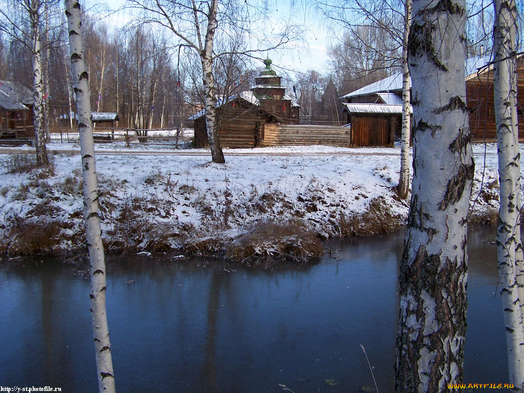 кострома, музей, деревянного, зодчества, поздняя, осень, города, другое