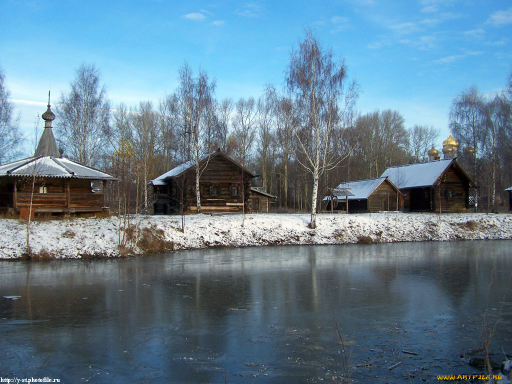 кострома, музей, деревянного, зодчества, поздняя, осень, города, другое