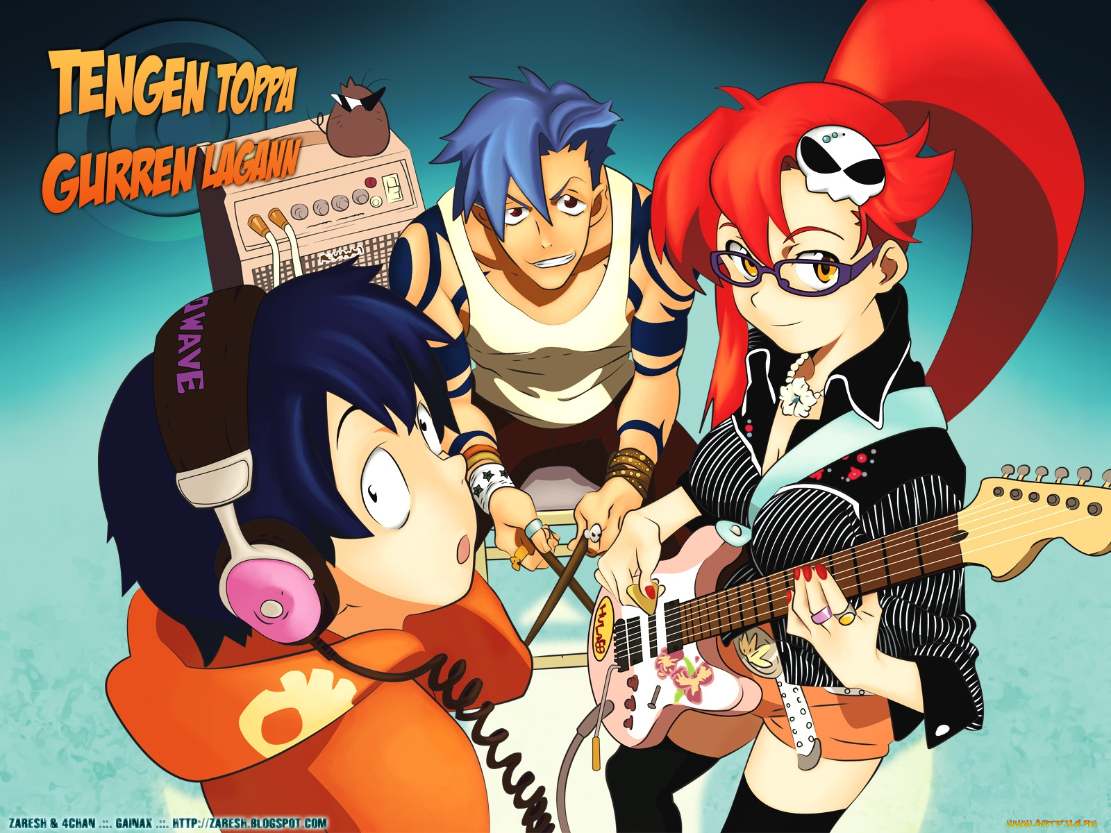 аниме, tengen, toppa, gurren, lagann, yoko, littner, simon, kamina