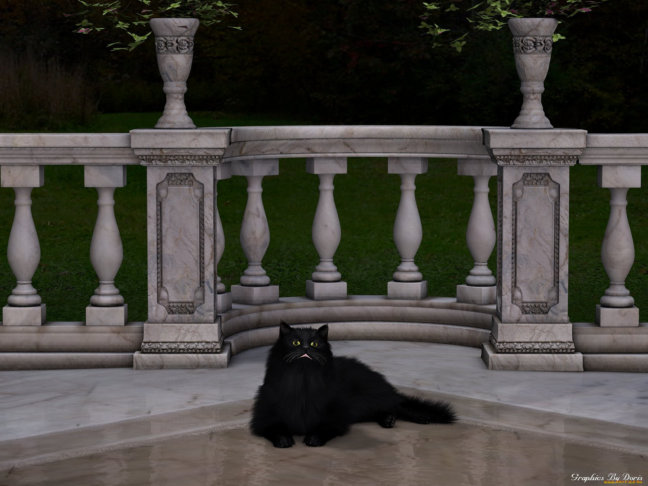 3д, графика, animals, животные, midnight