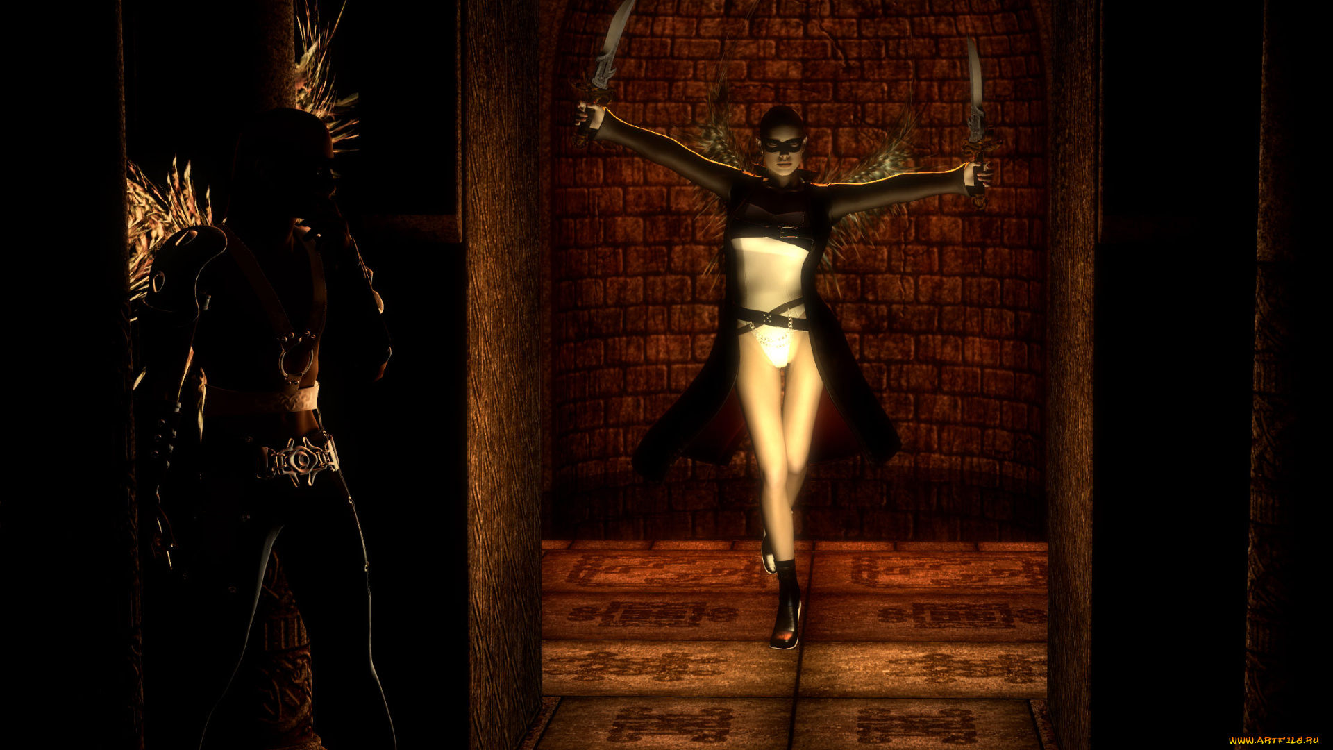 3д, графика, fantasy, , фантазия, мечи, девушка