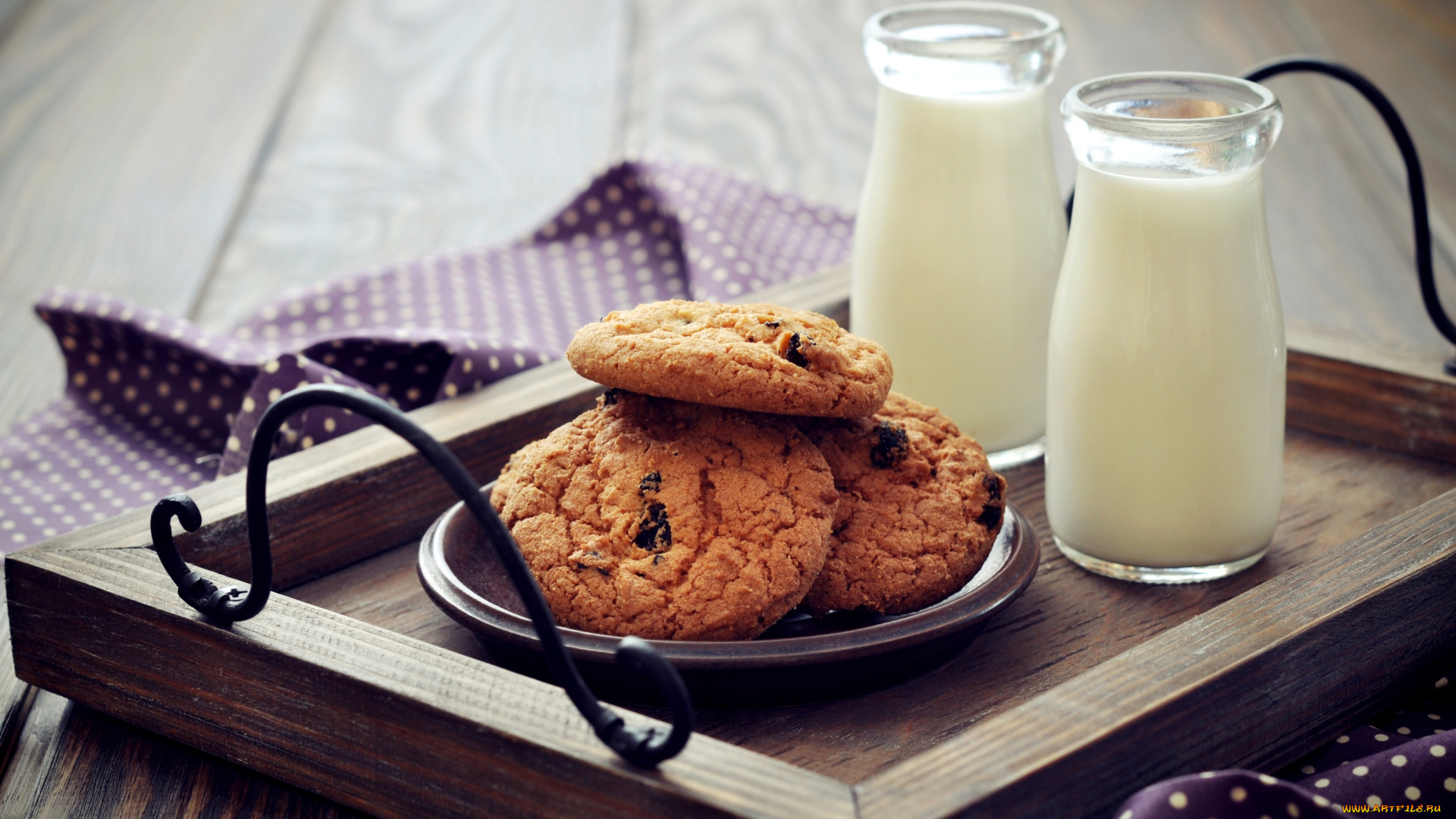 еда, пирожные, , кексы, , печенье, печенье, поднос, завтрак, бутылки, молоко, выпечка