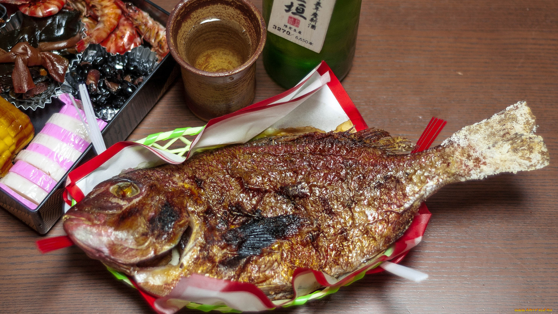 еда, рыбные, блюда, , с, морепродуктами, запеченная, рыба