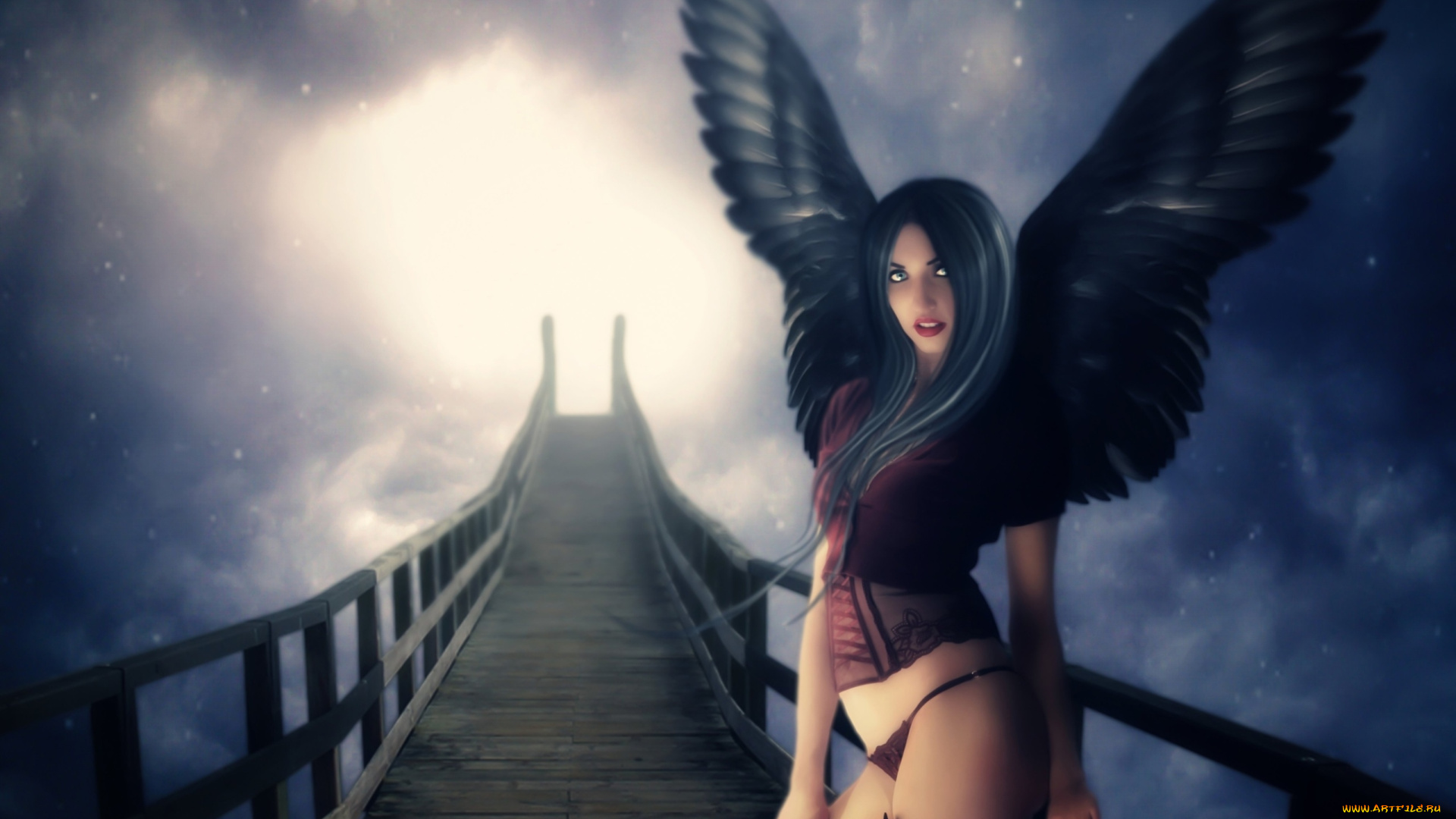 фэнтези, ангелы, девушка, арт, фантастика, падший, ангел