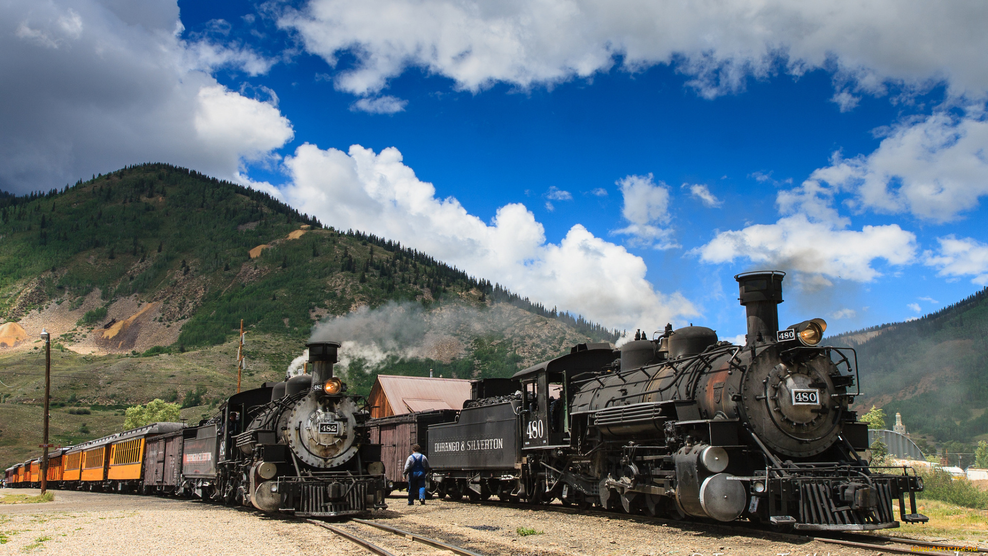 техника, паровозы, поезд, паровоз, рельсы, железная, дорога