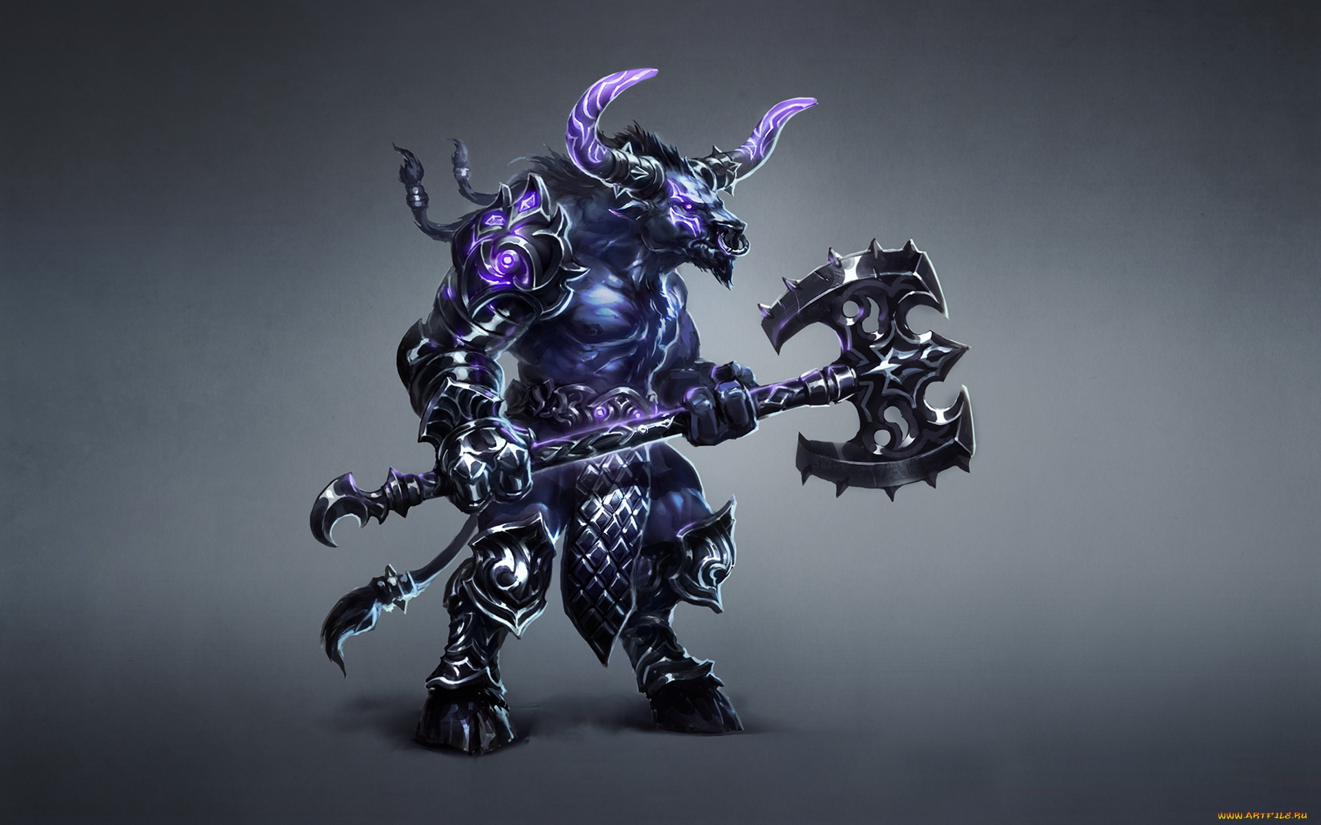 минотавр, фэнтези, существа, оружие, рога, бык