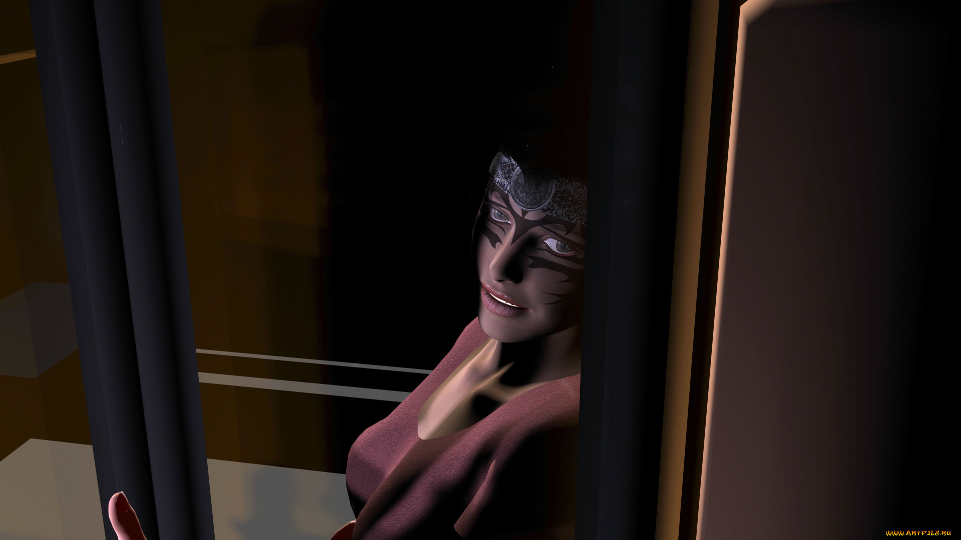 3д, графика, фантазия, , fantasy, девушка, фон, взгляд