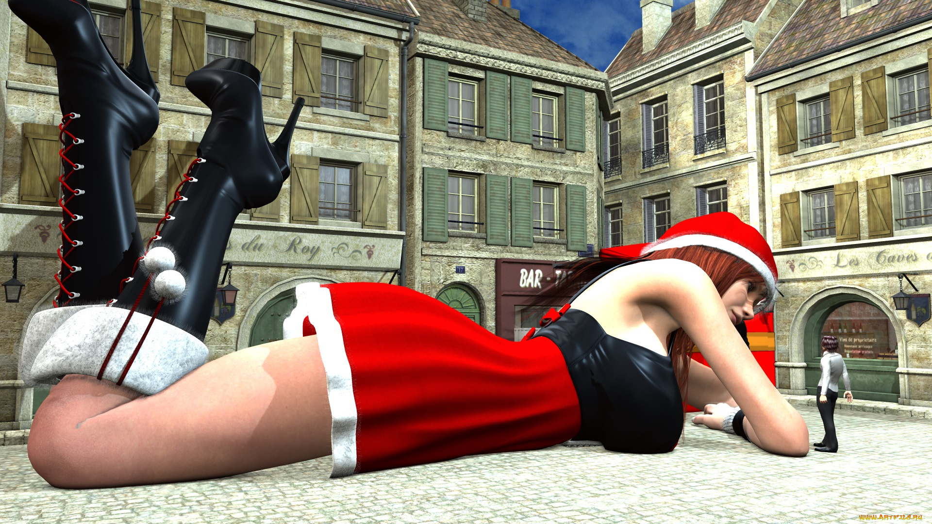 3д, графика, фантазия, , fantasy, девушка, фон, мужчина, взгляд