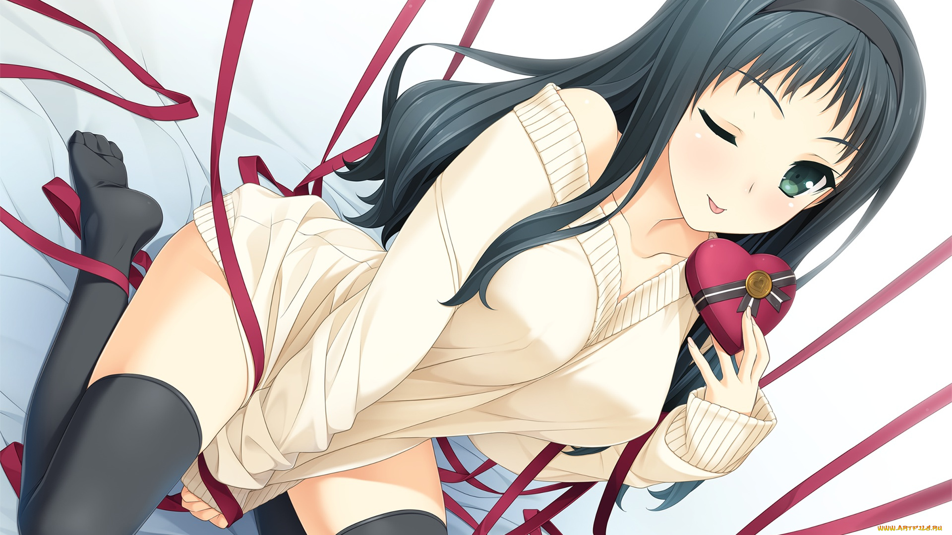 berrys, аниме, день, святого, валентина, makinosawa, ena, девушка, hashimoto, takashi, сердце, арт, ленты