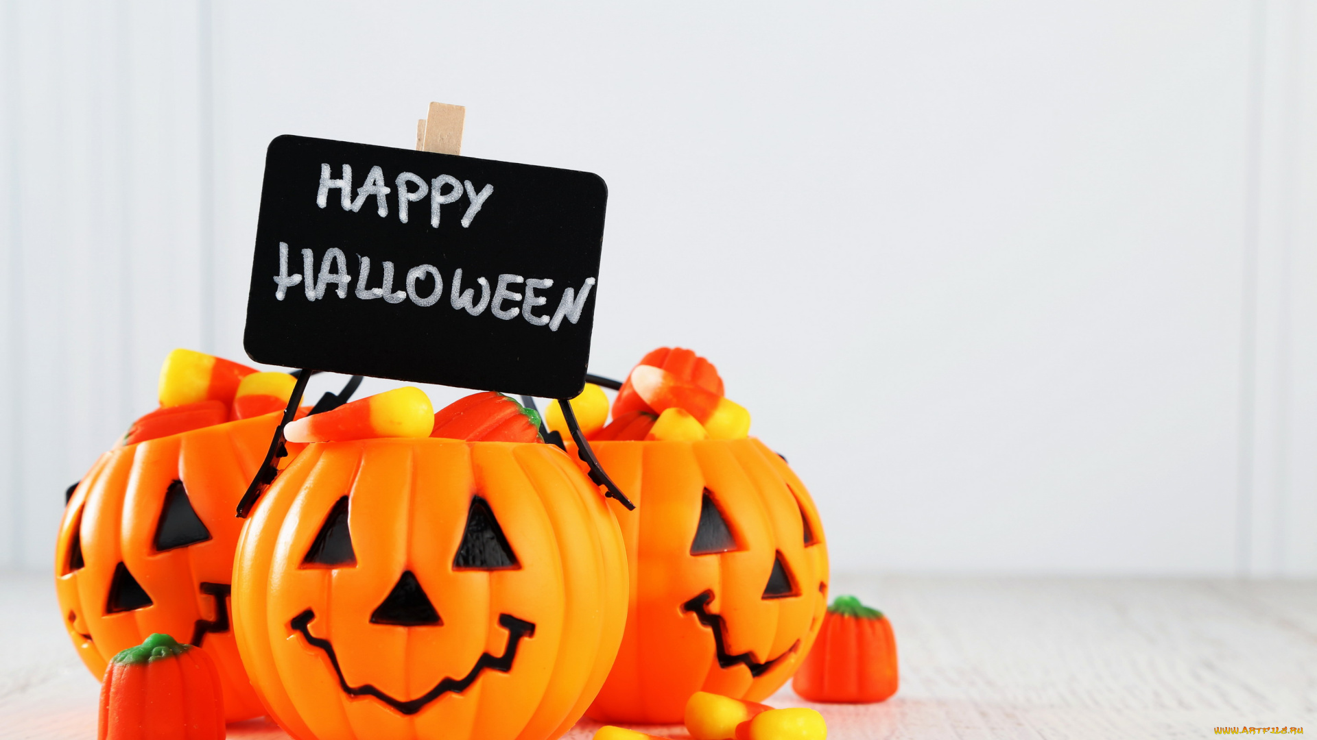 праздничные, хэллоуин, надпись, тыквы