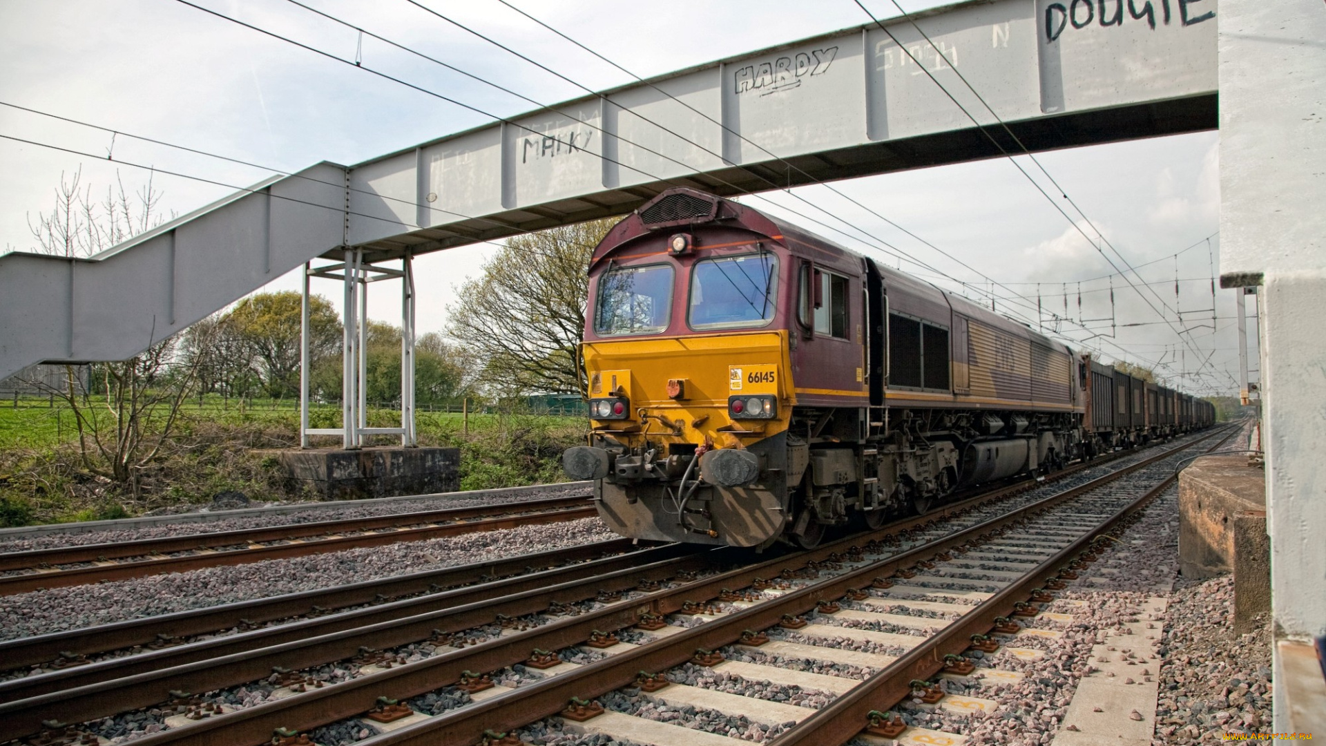 техника, поезда, локомотив, дорога, железная, состав