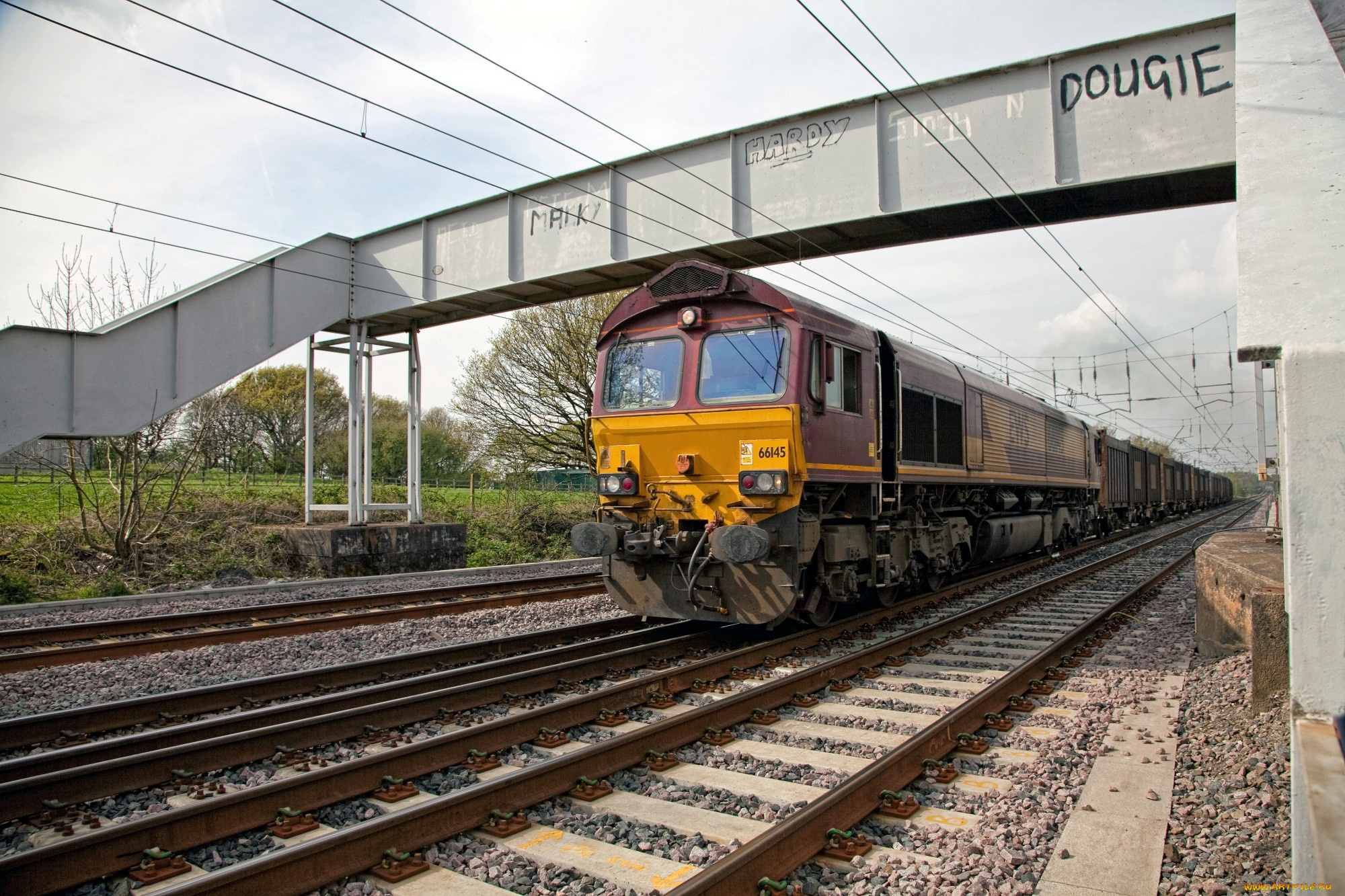 техника, поезда, локомотив, дорога, железная, состав