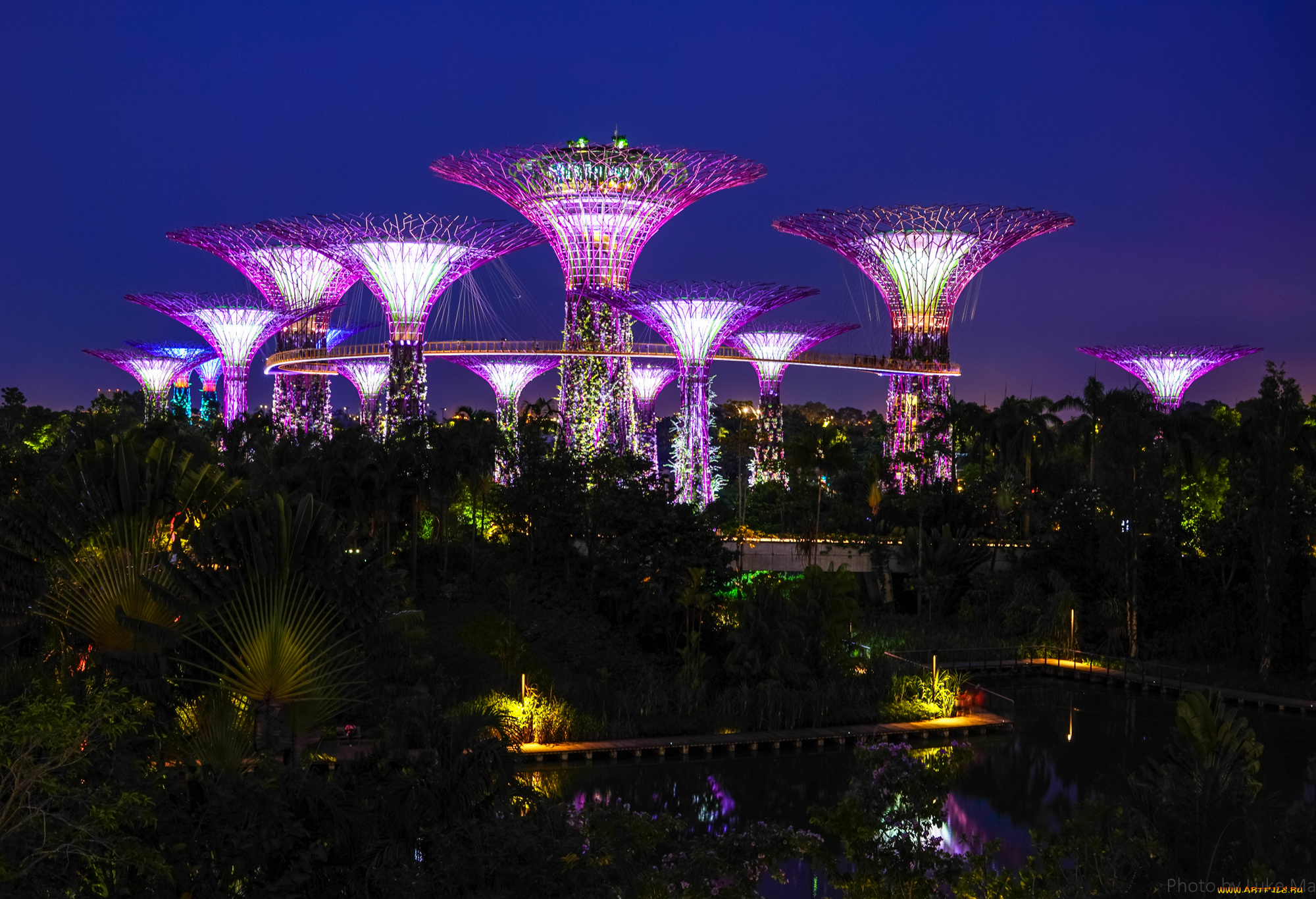 города, -, огни, ночного, города, огни, ночь, красота, город