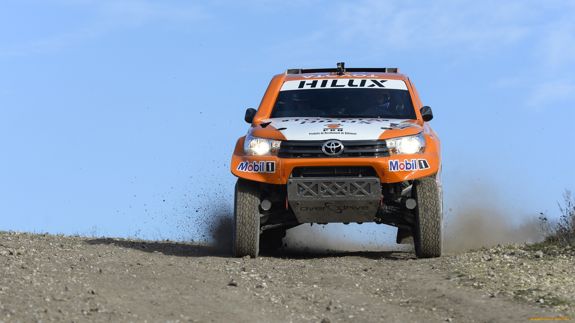 автомобили, toyota, тойота, дакар, грунтовка, пыль, оранжевый, ралли, hilux