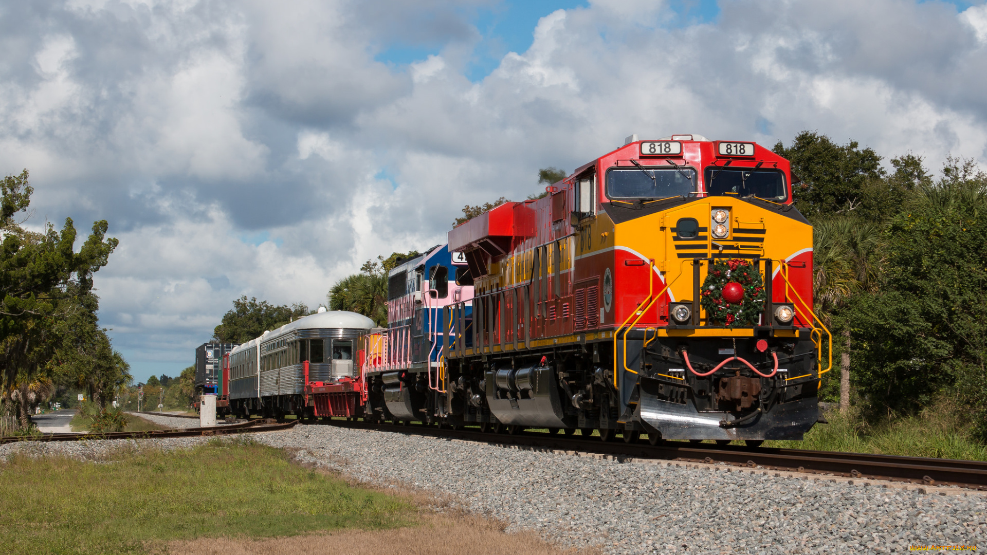 техника, поезда, локомотив, состав, рельсы