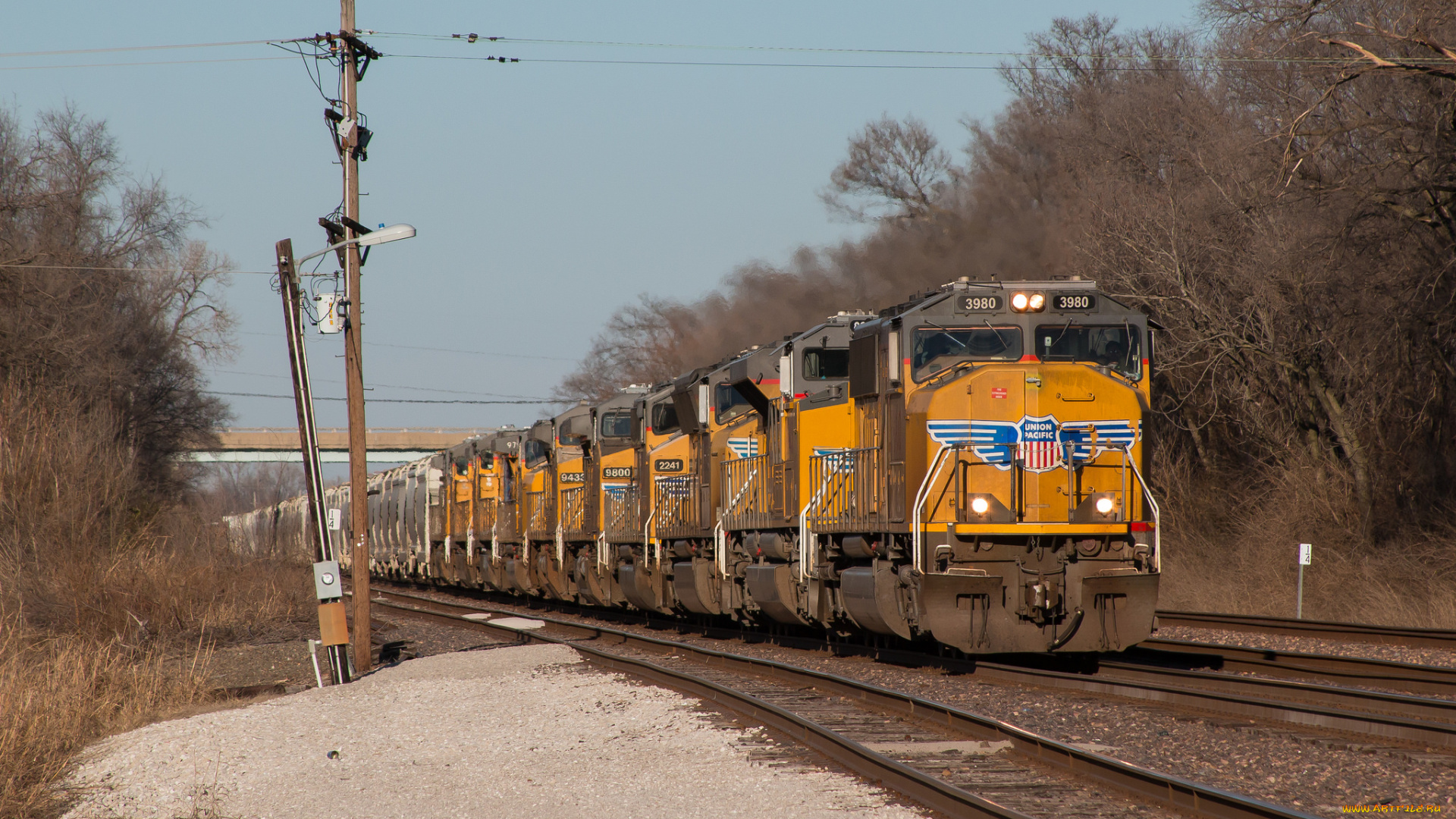 техника, поезда, локомотив, состав, рельсы