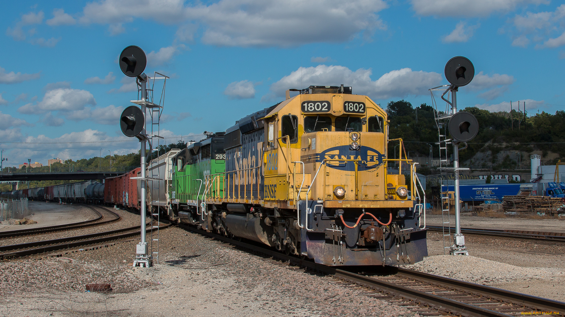 техника, поезда, состав, локомотив, рельсы