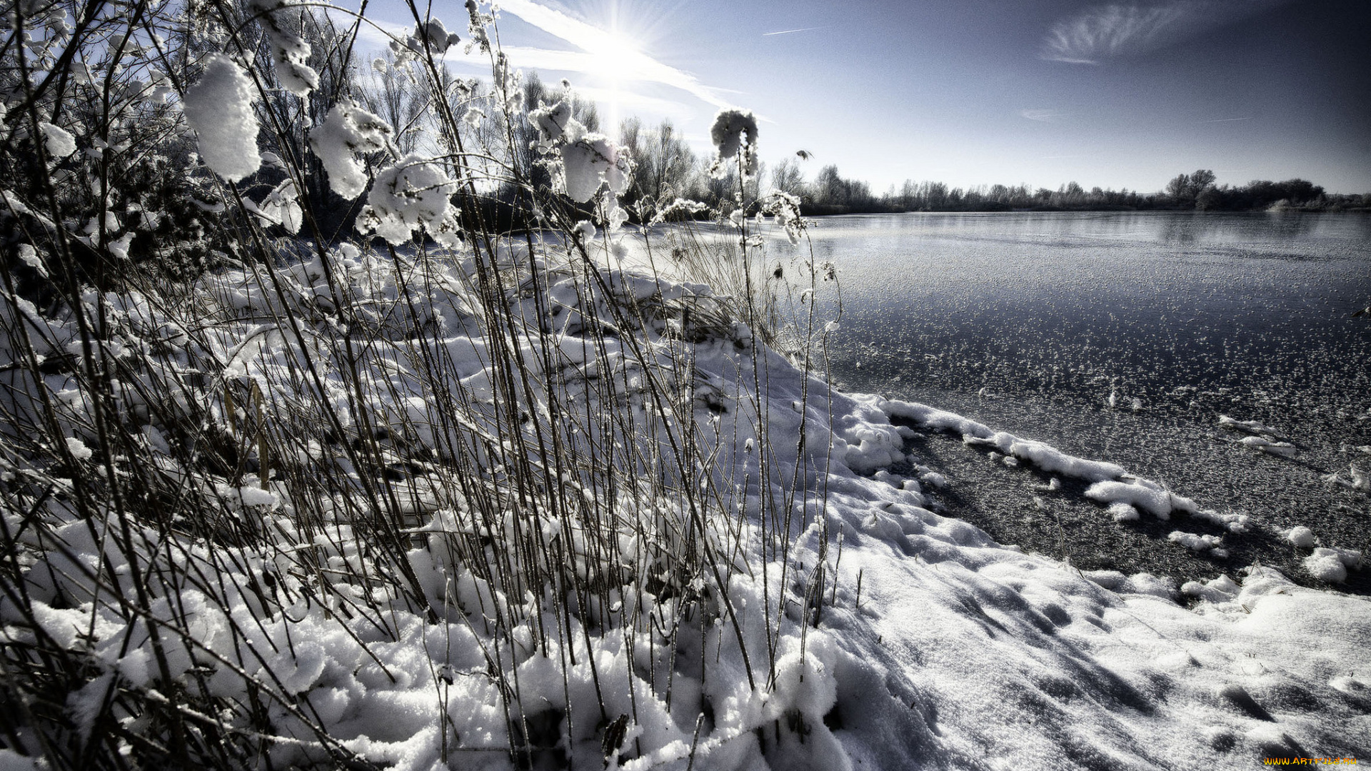 природа, зима, снег