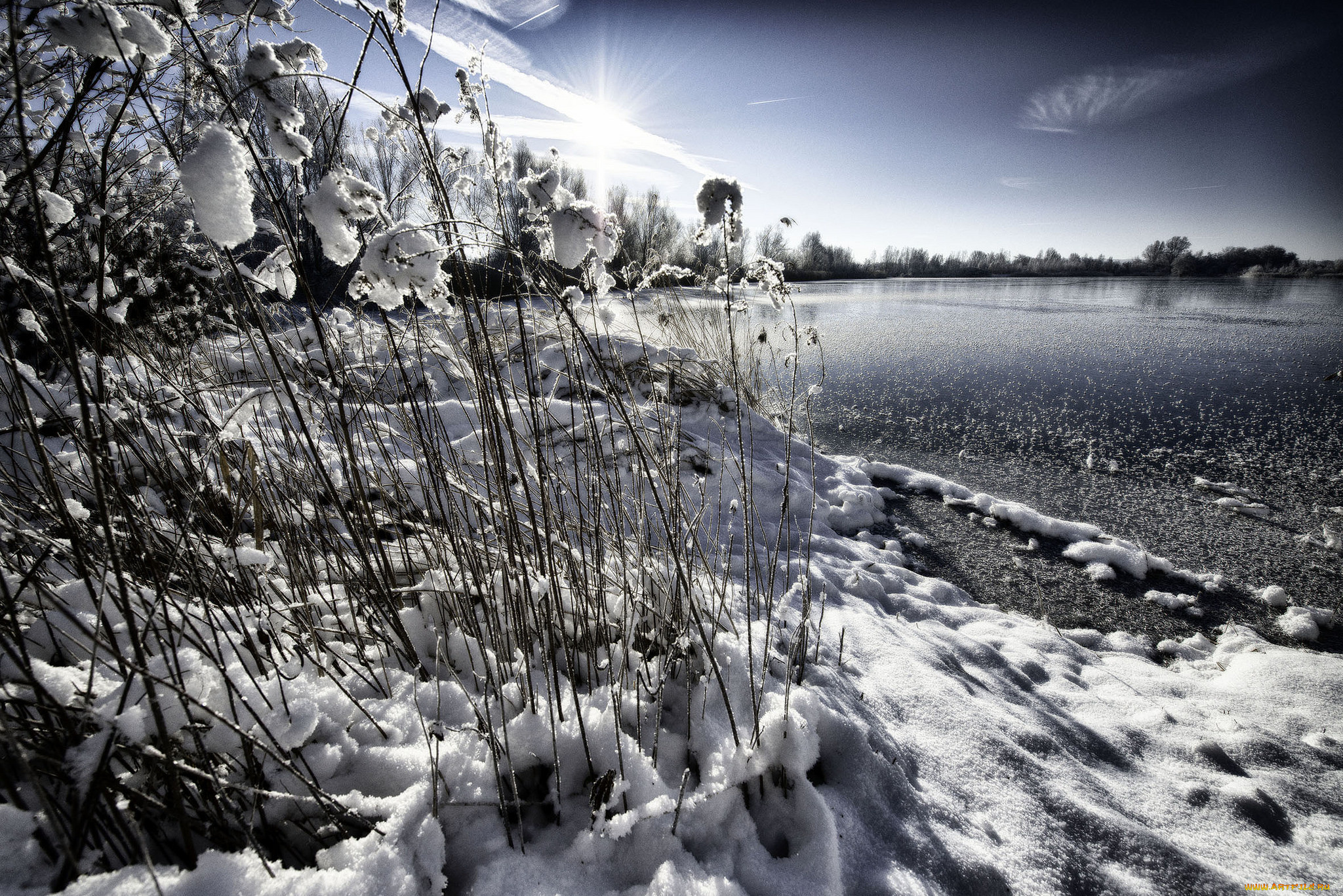 природа, зима, снег