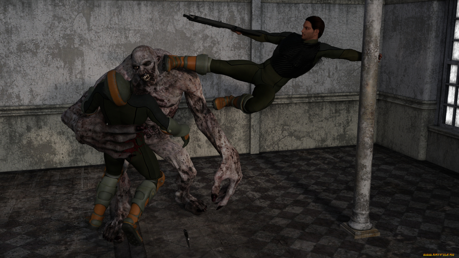 3д, графика, фантазия, , fantasy, существо, взгляд, фон