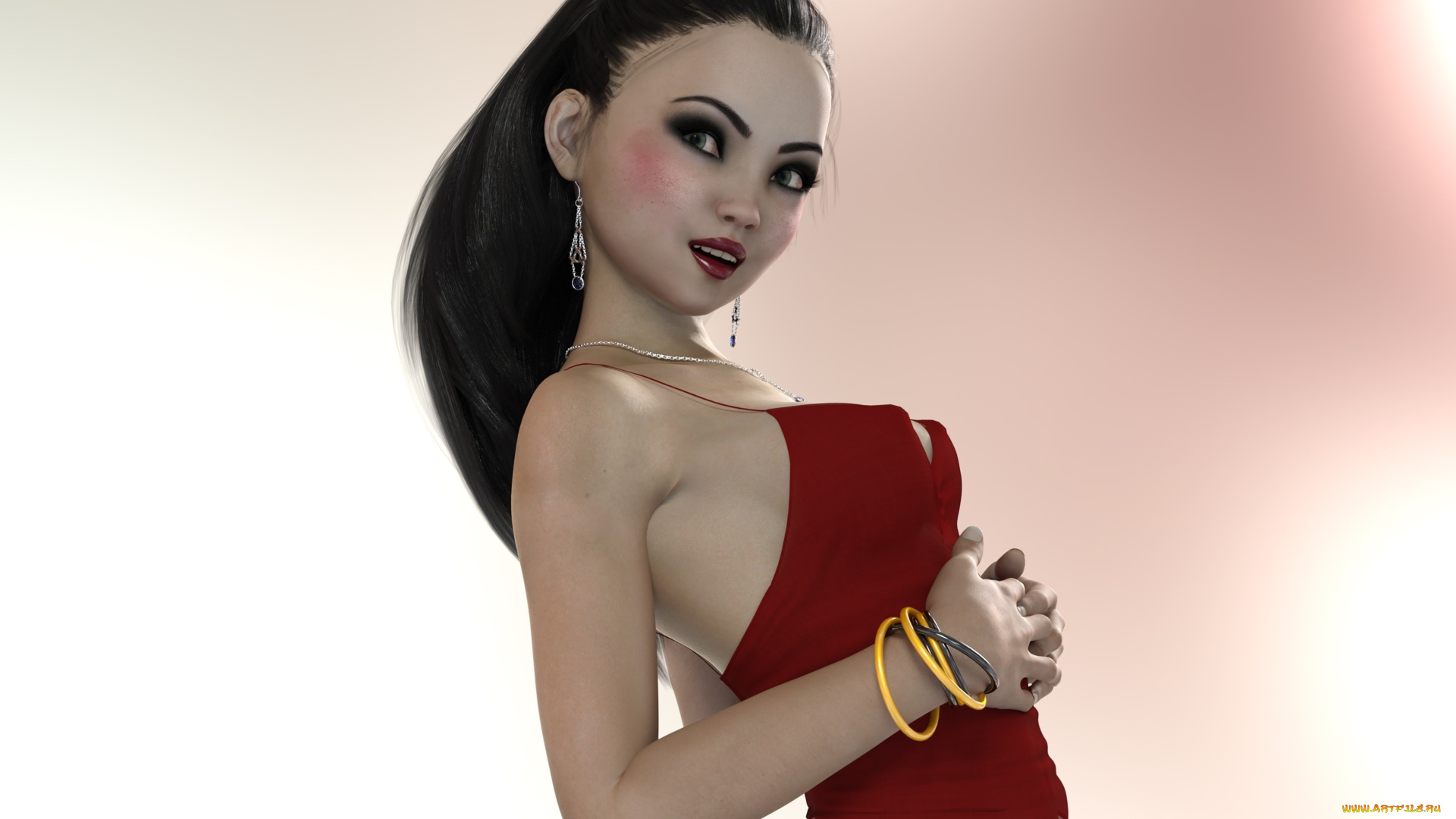 3д, графика, люди, , people, девушка, взгляд, фон