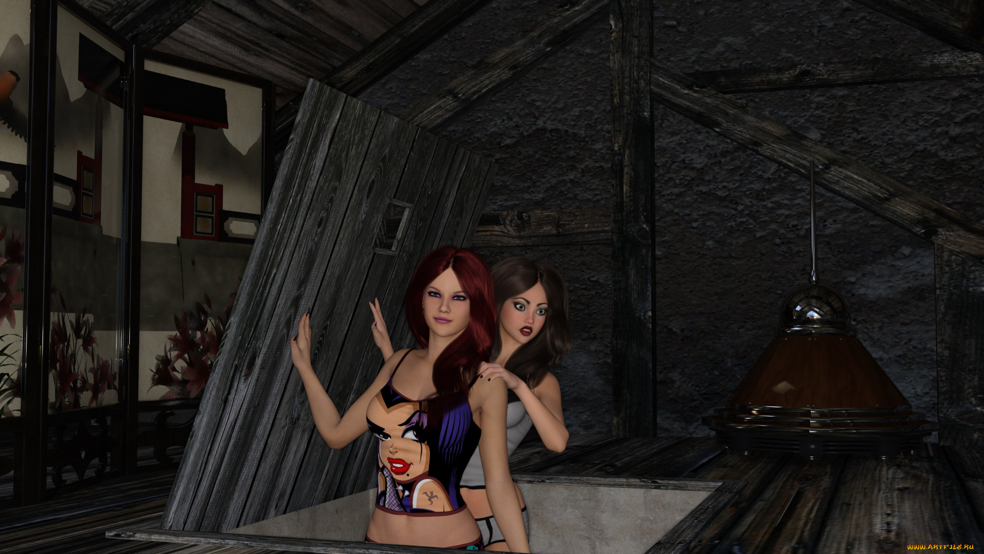 3д, графика, люди, , people, фон, взгляд, девушки