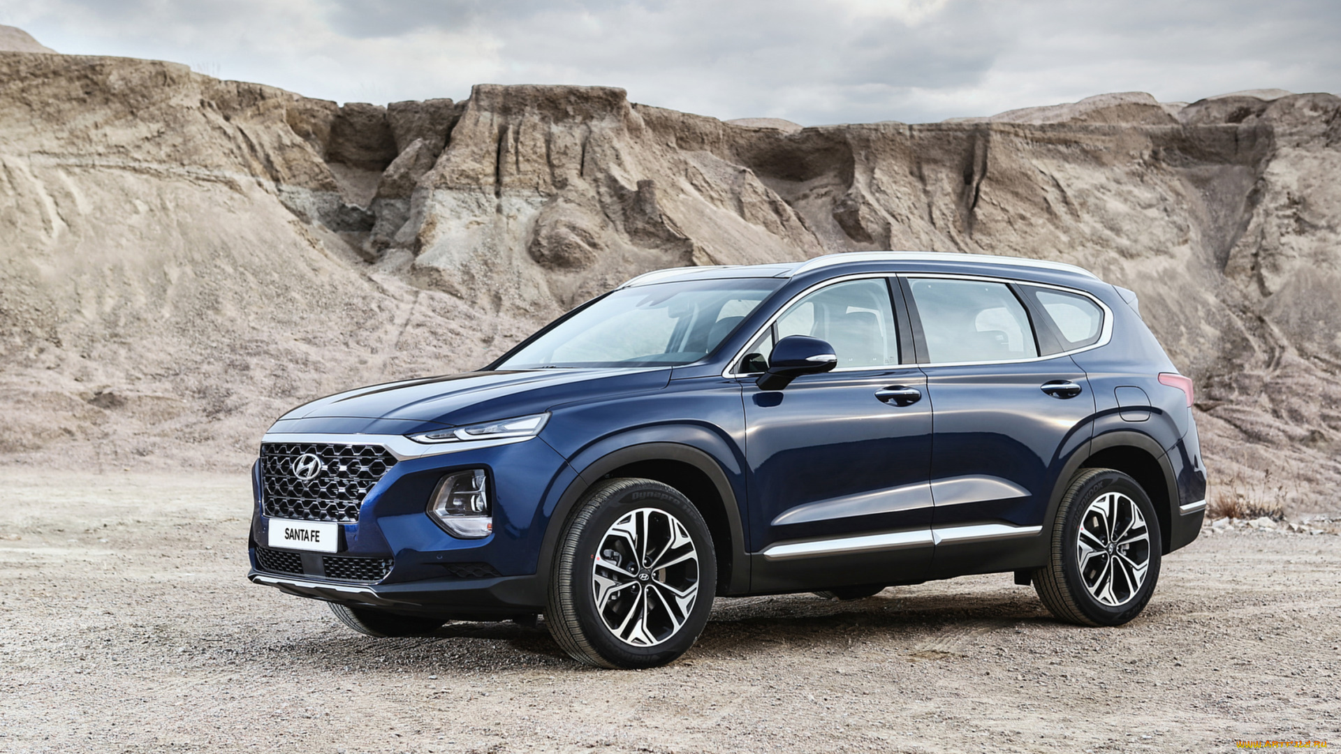 hyundai, santa, fe, 2019, автомобили, hyundai, santa, fe, 2019, blue, crossover