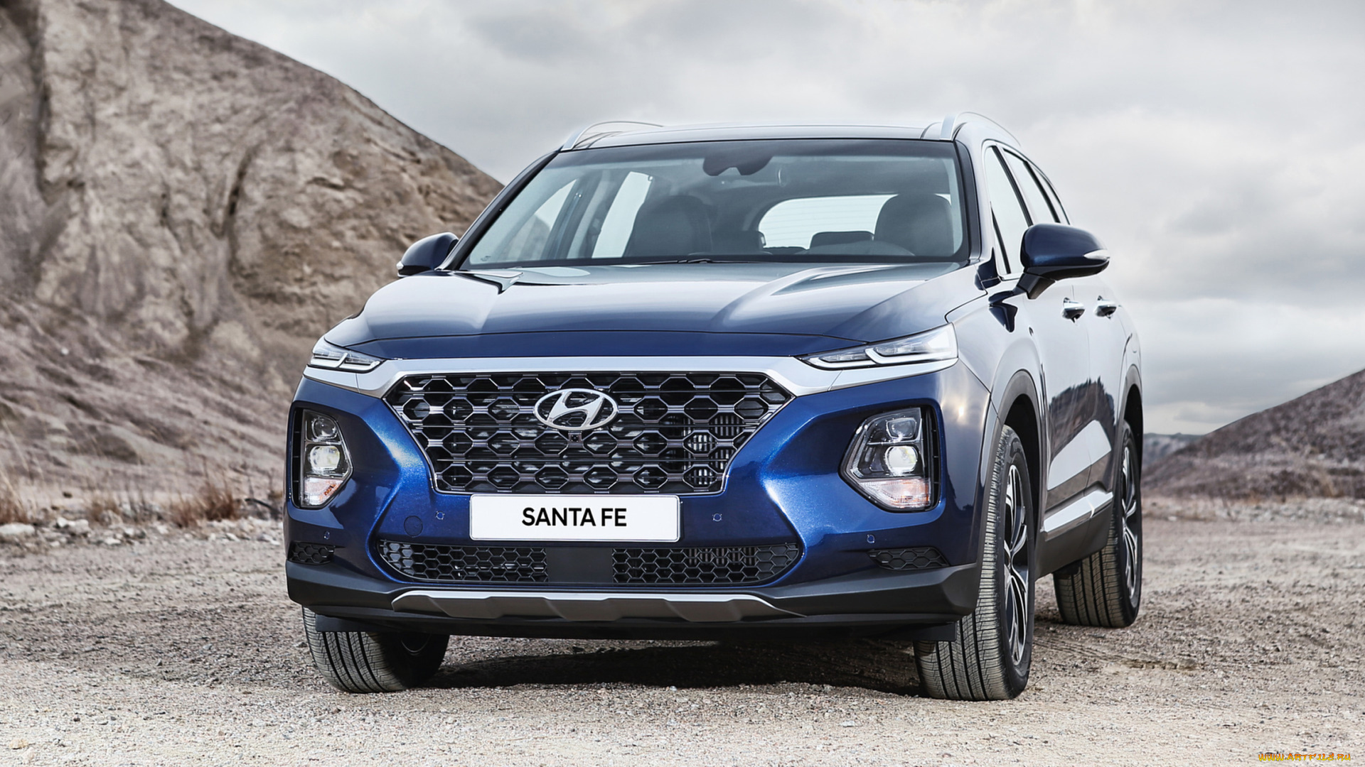 hyundai, santa, fe, 2019, автомобили, hyundai, crossover, santa, fe, 2019, blue