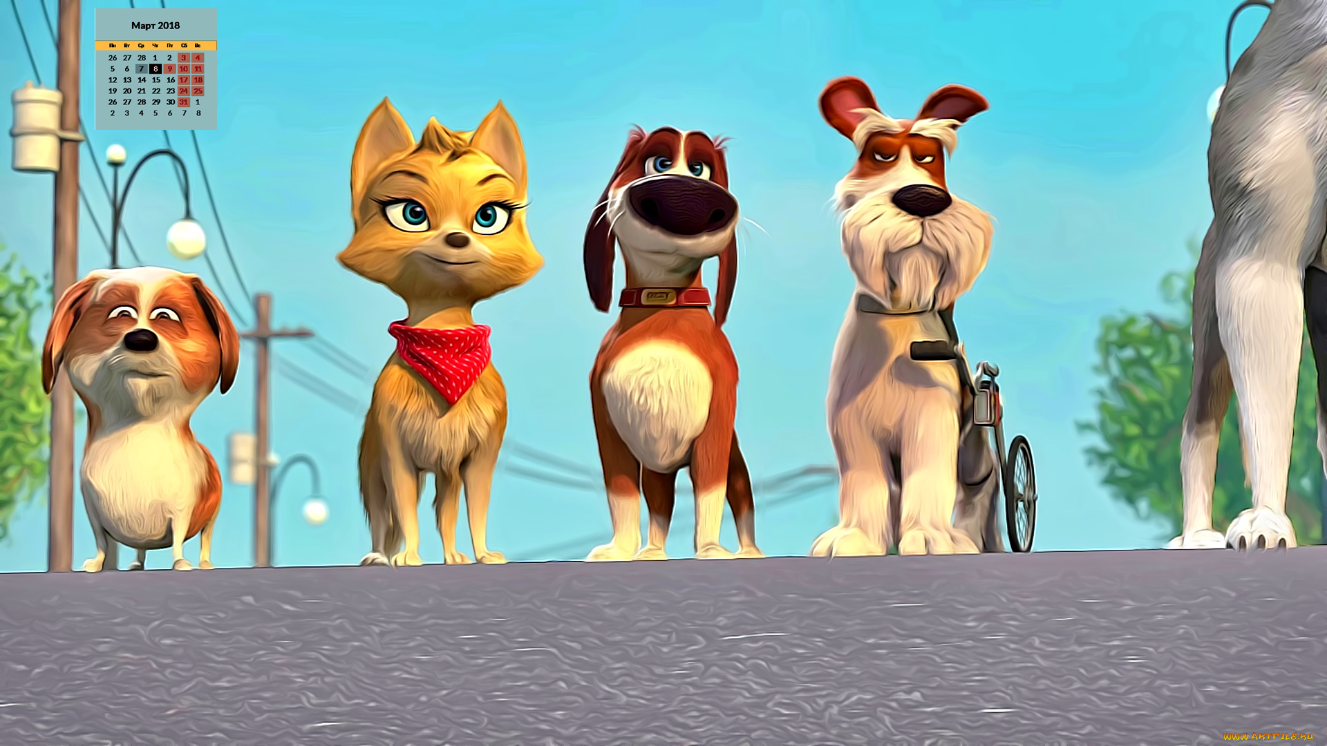 календари, кино, , мультфильмы, 2018, взгляд, собака