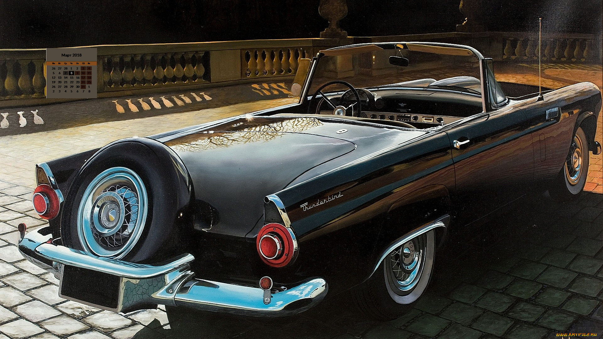 календари, рисованные, , векторная, графика, 2018, машина