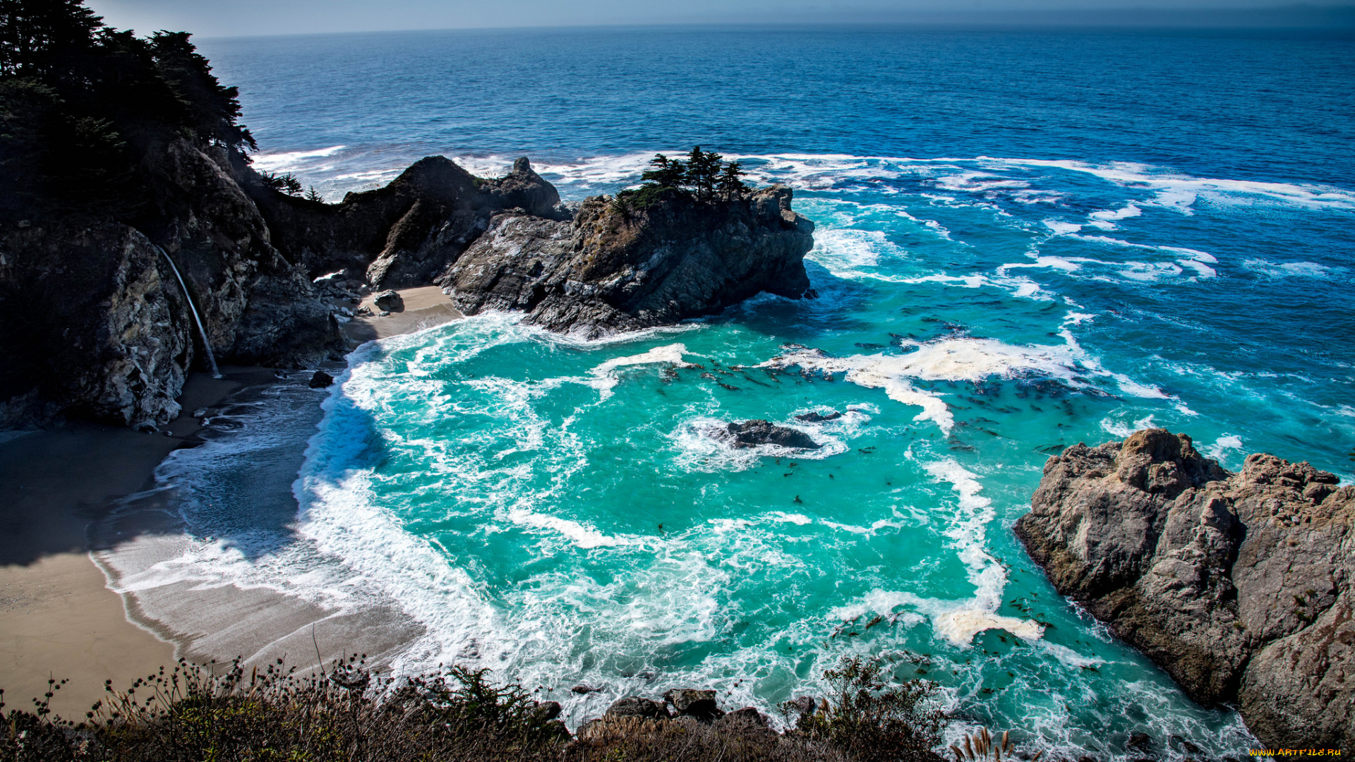 природа, побережье, простор