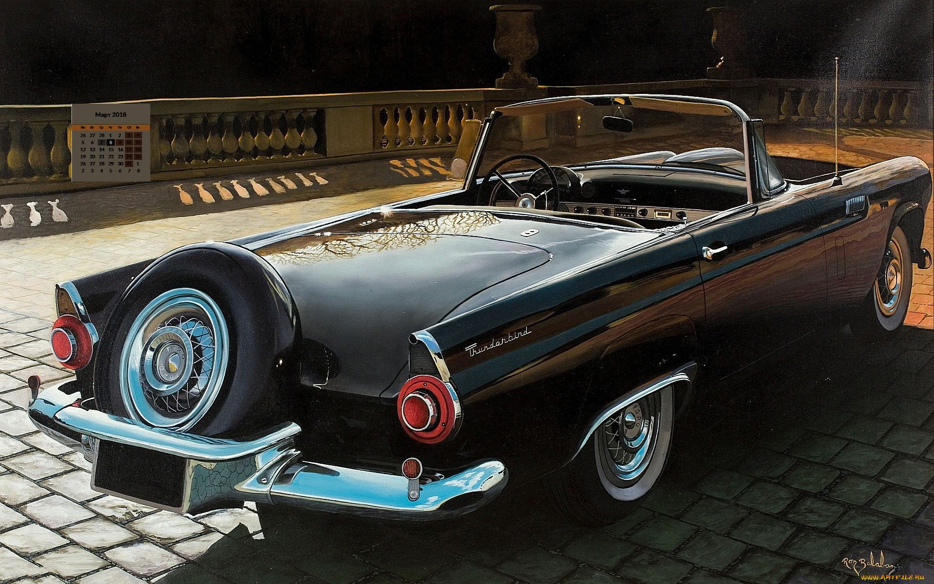 календари, рисованные, , векторная, графика, 2018, машина