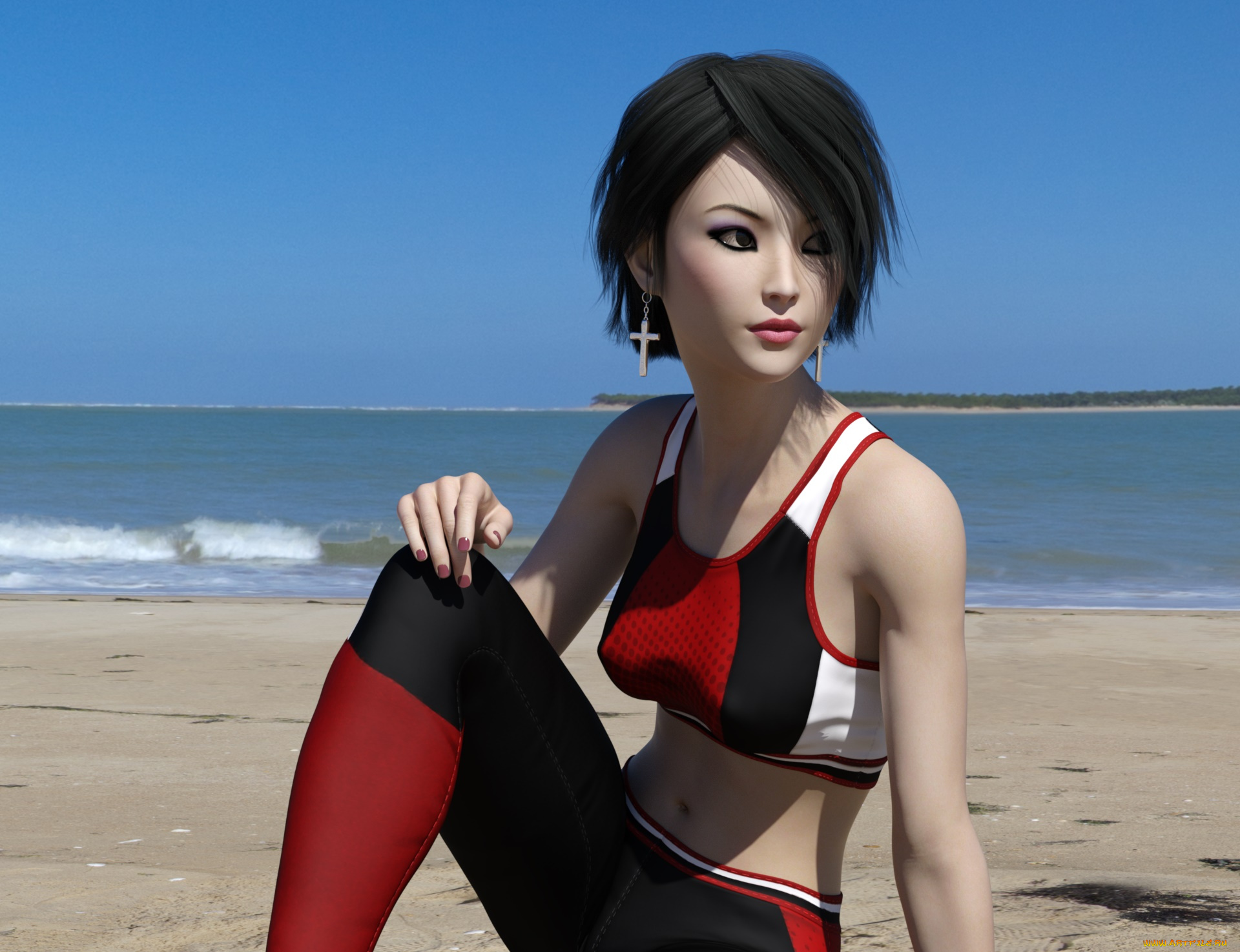 3д, графика, люди, , people, девушка, взгляд, фон