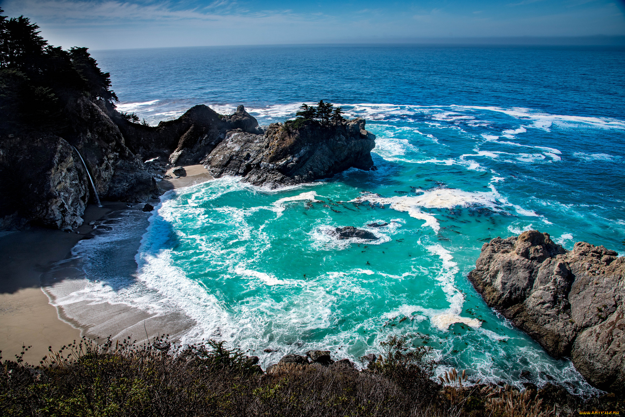 природа, побережье, простор