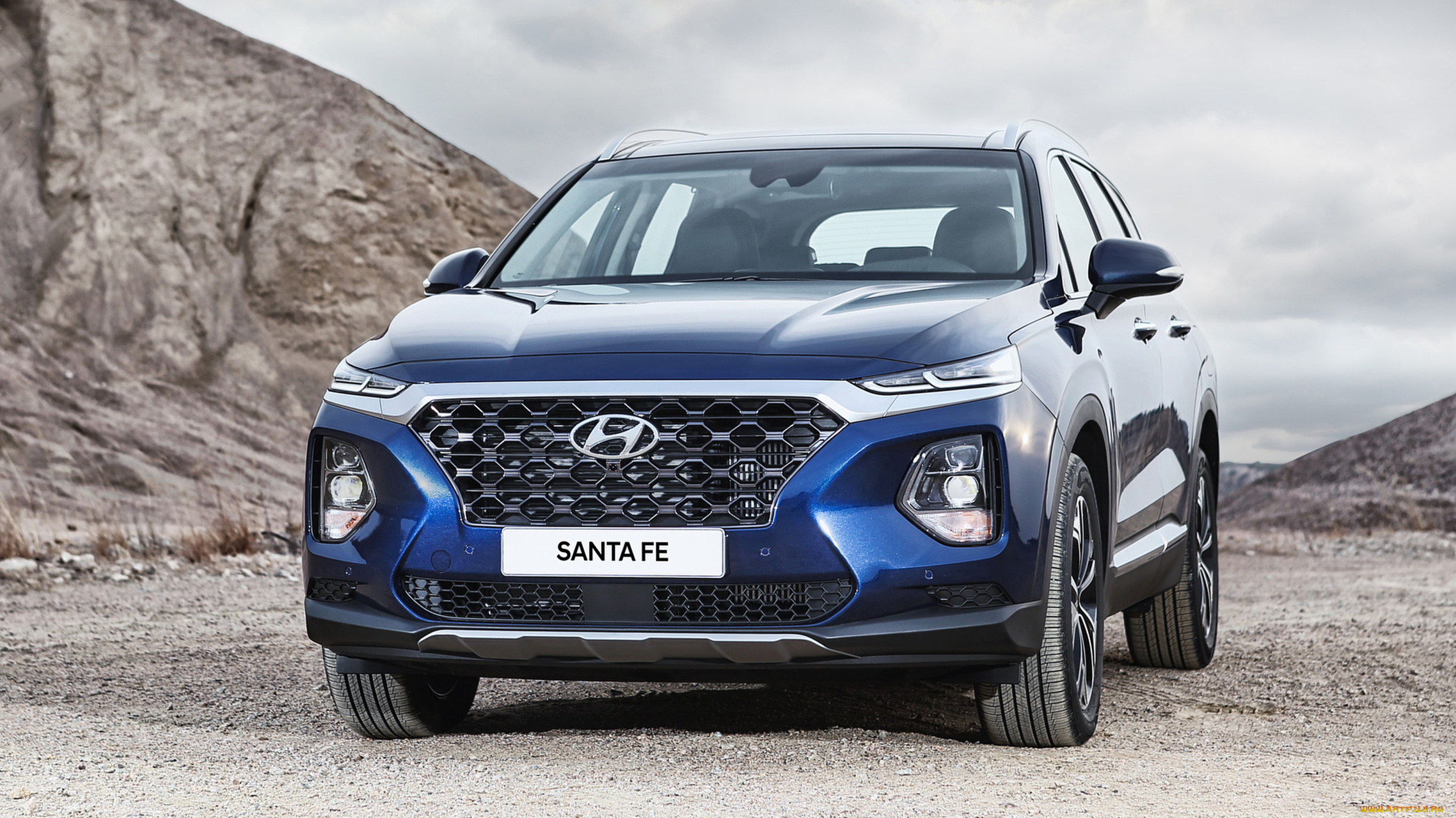 hyundai, santa, fe, 2019, автомобили, hyundai, crossover, santa, fe, 2019, blue