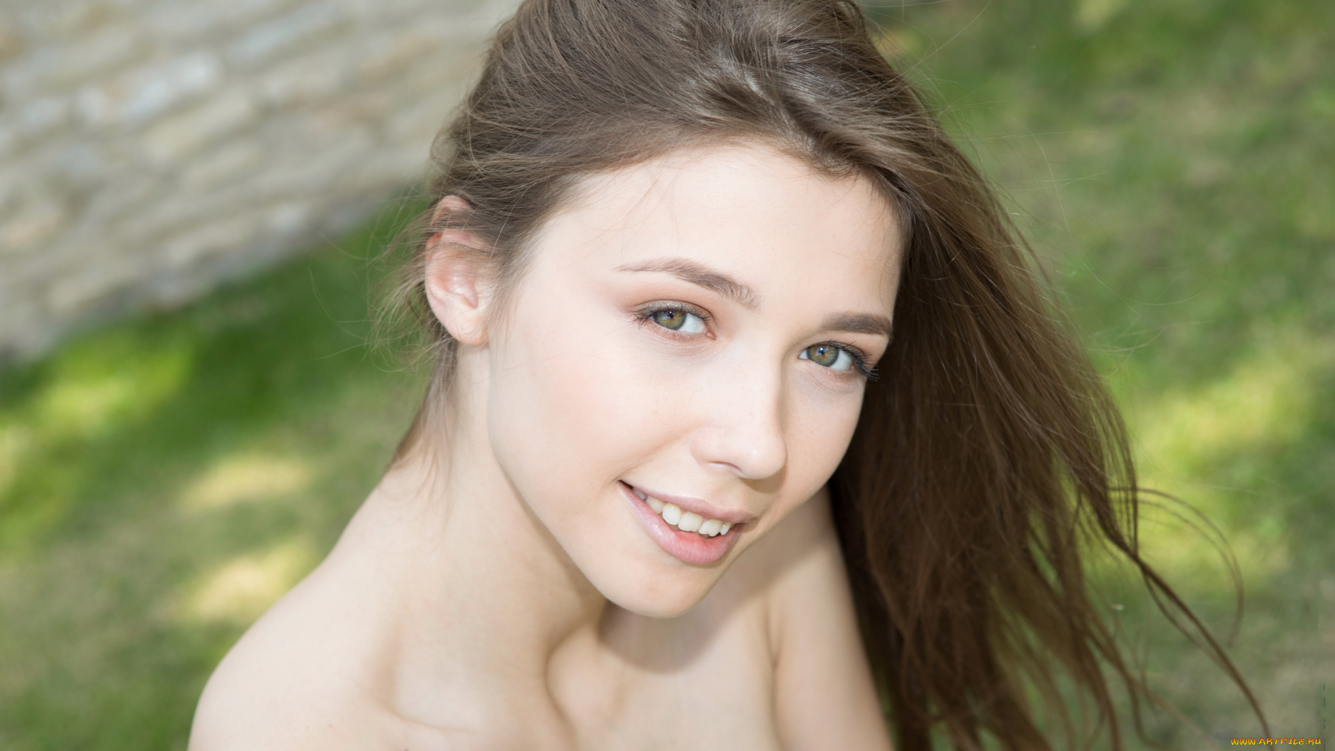 девушки, mila, azul, девушка, фон, взгляд