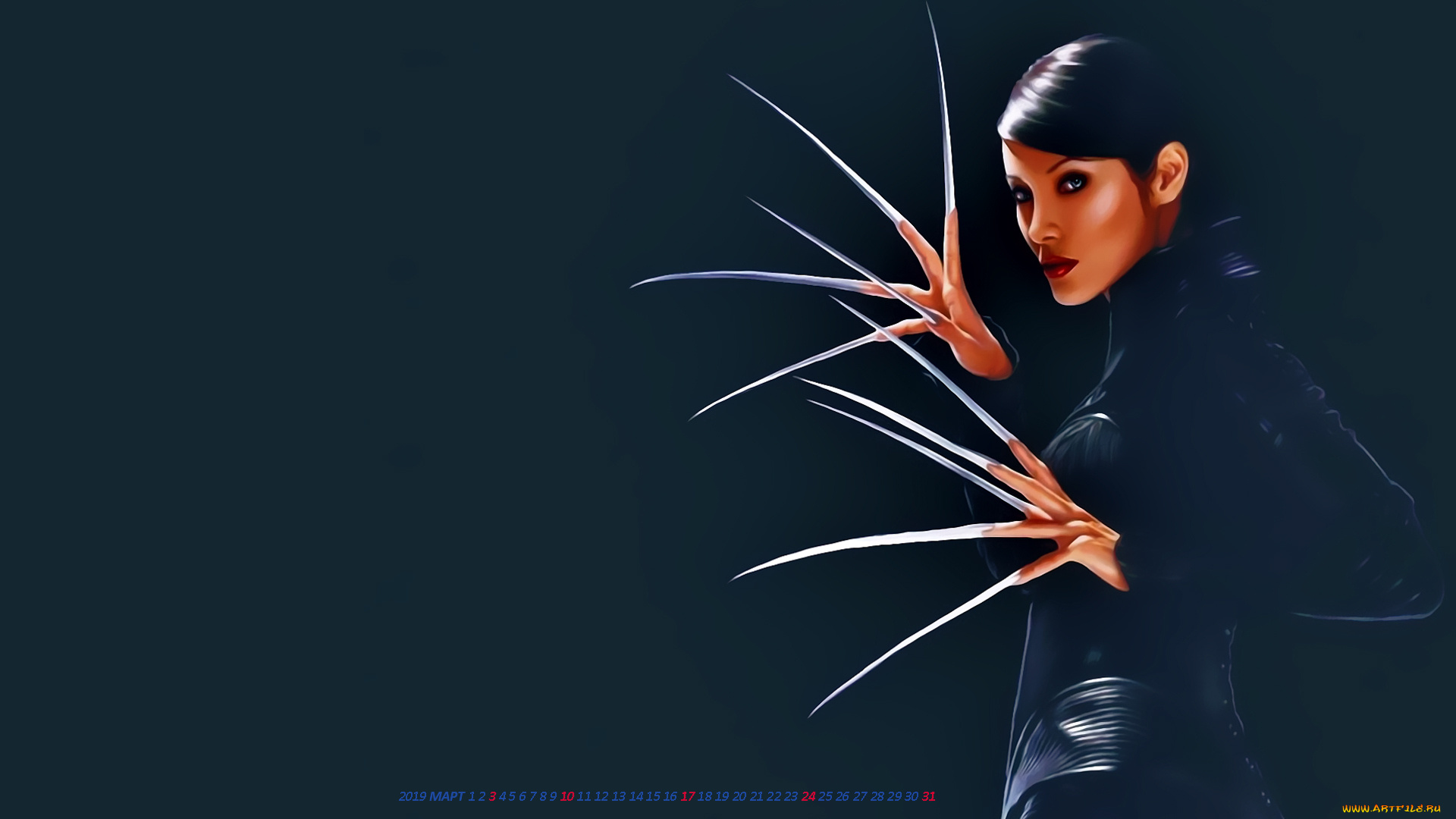 календари, фэнтези, девушка, когти