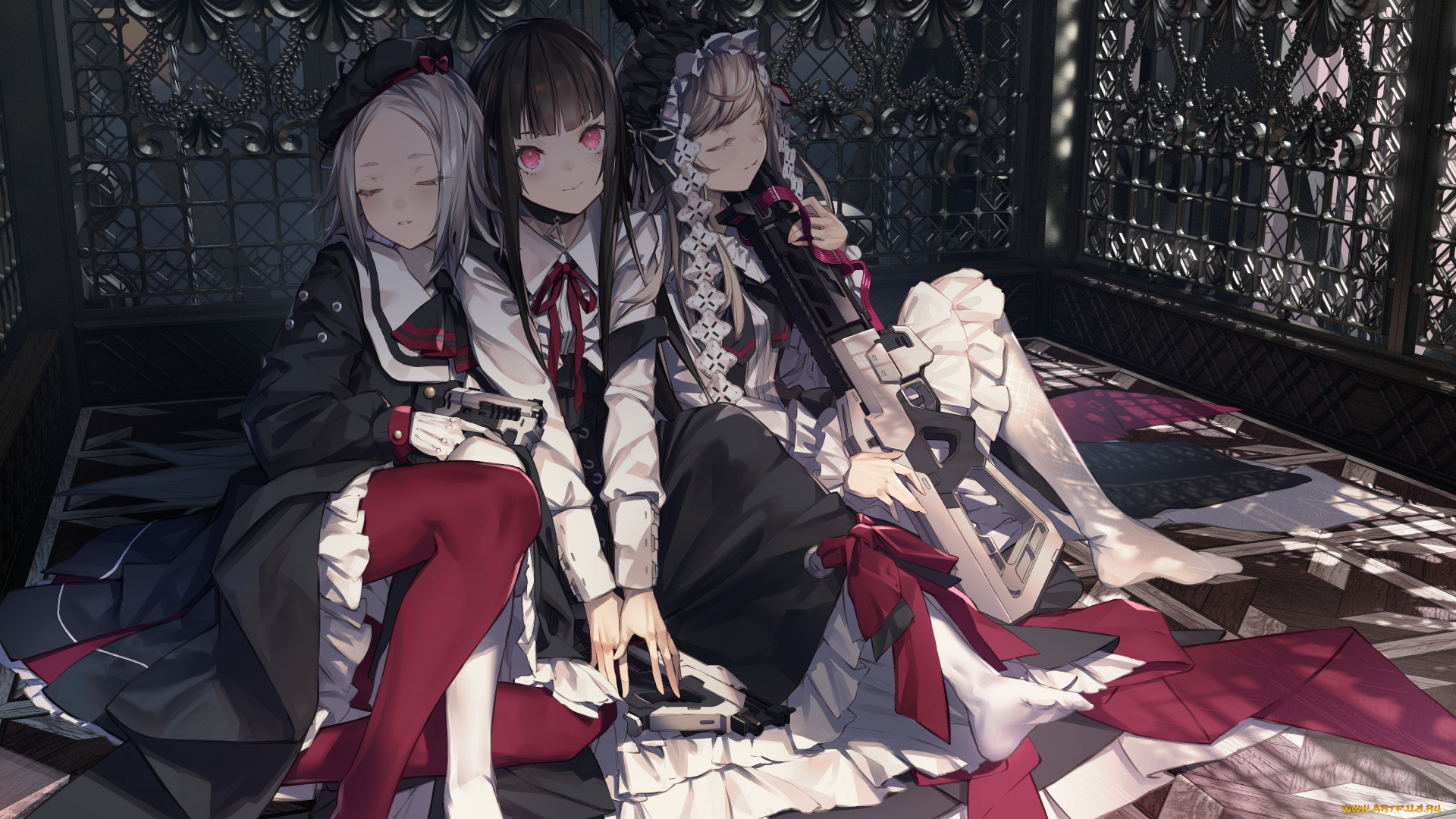 аниме, оружие, , техника, , технологии, девочки