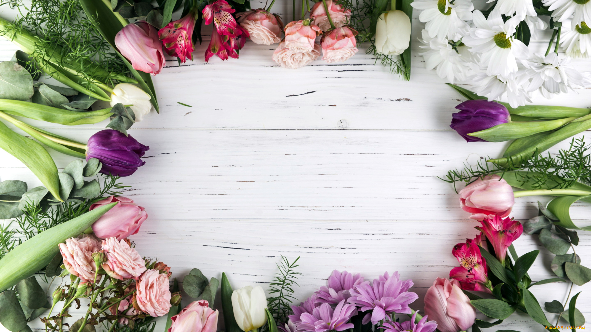 цветы, разные, вместе, альстромерия, роза, тюльпан, хризантема