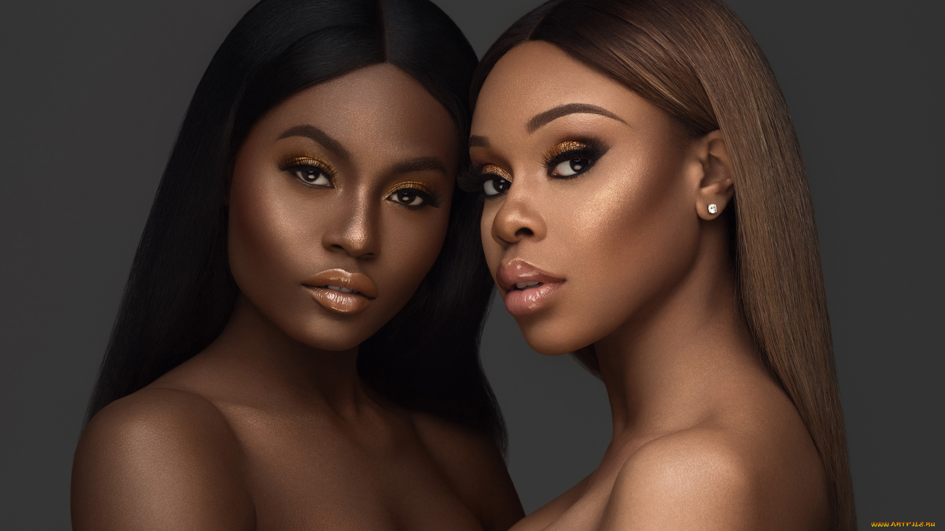 девушки, -unsort, , группа, девушек, взгляд, поза, брюнетки, смуглые, модель, чернокожие, темнокожие, мулатки, причёска, макияж, лица, портрет