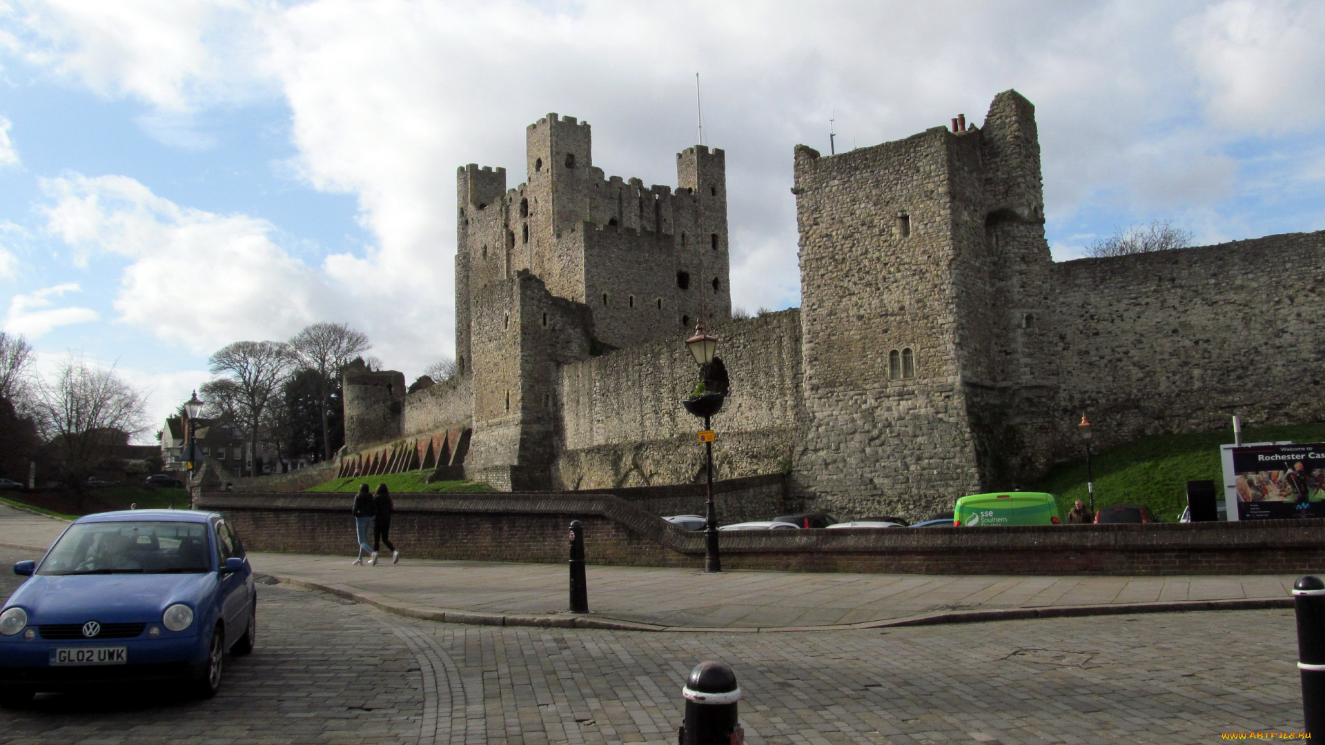города, замки, англии, замок, rochester, castle
