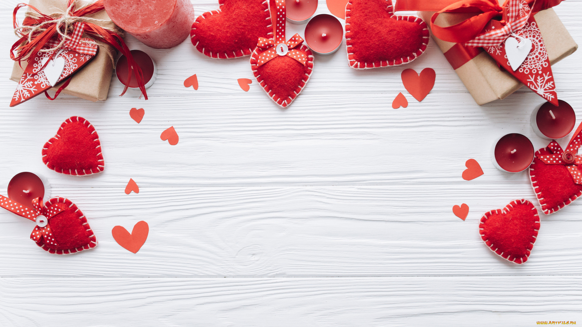 праздничные, день, святого, валентина, , сердечки, , любовь, сердечки, свечи, подарок