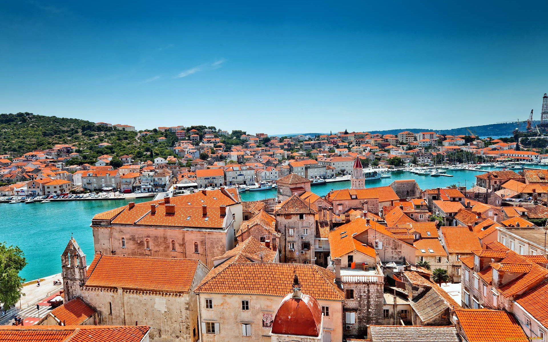 trogir, croatia, города, -, панорамы