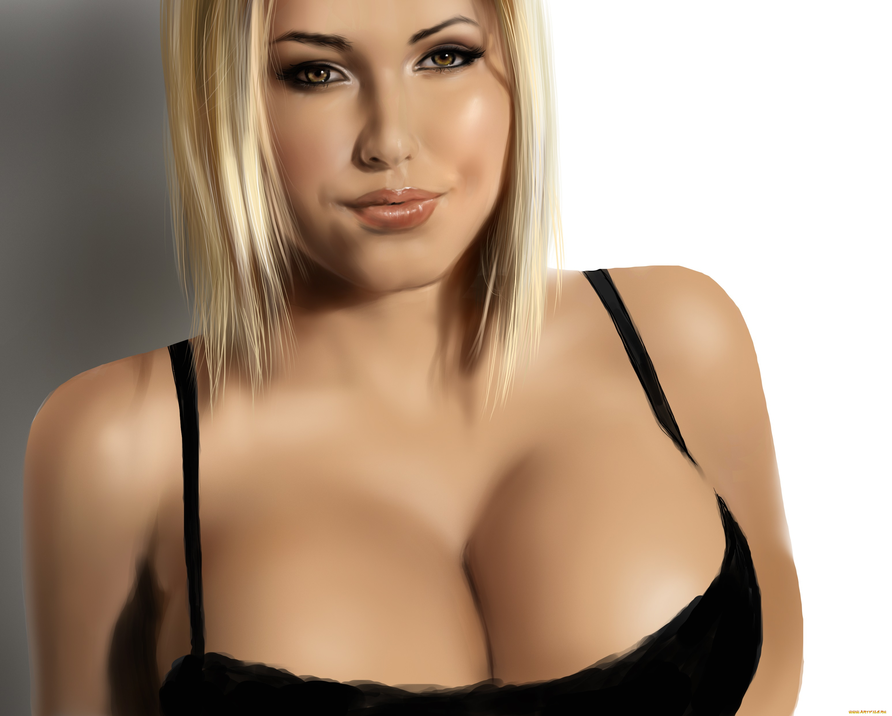 рисованное, люди, взгляд, фон, девушка